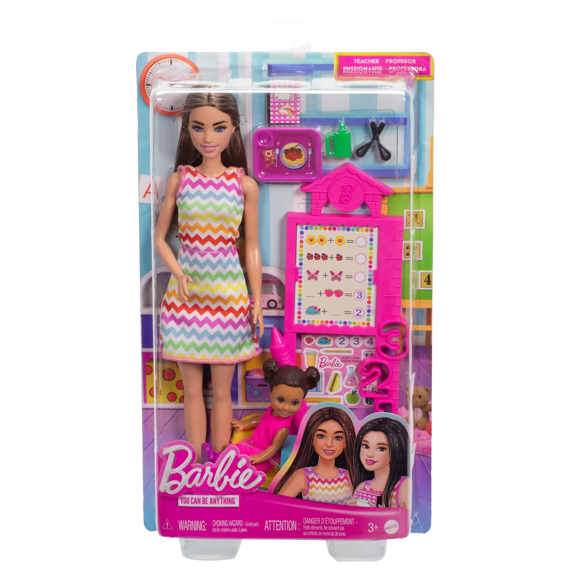 Barbie-Coffret Barbie Professeur-Poupée Brune Et Poupée Enfant - Image 6