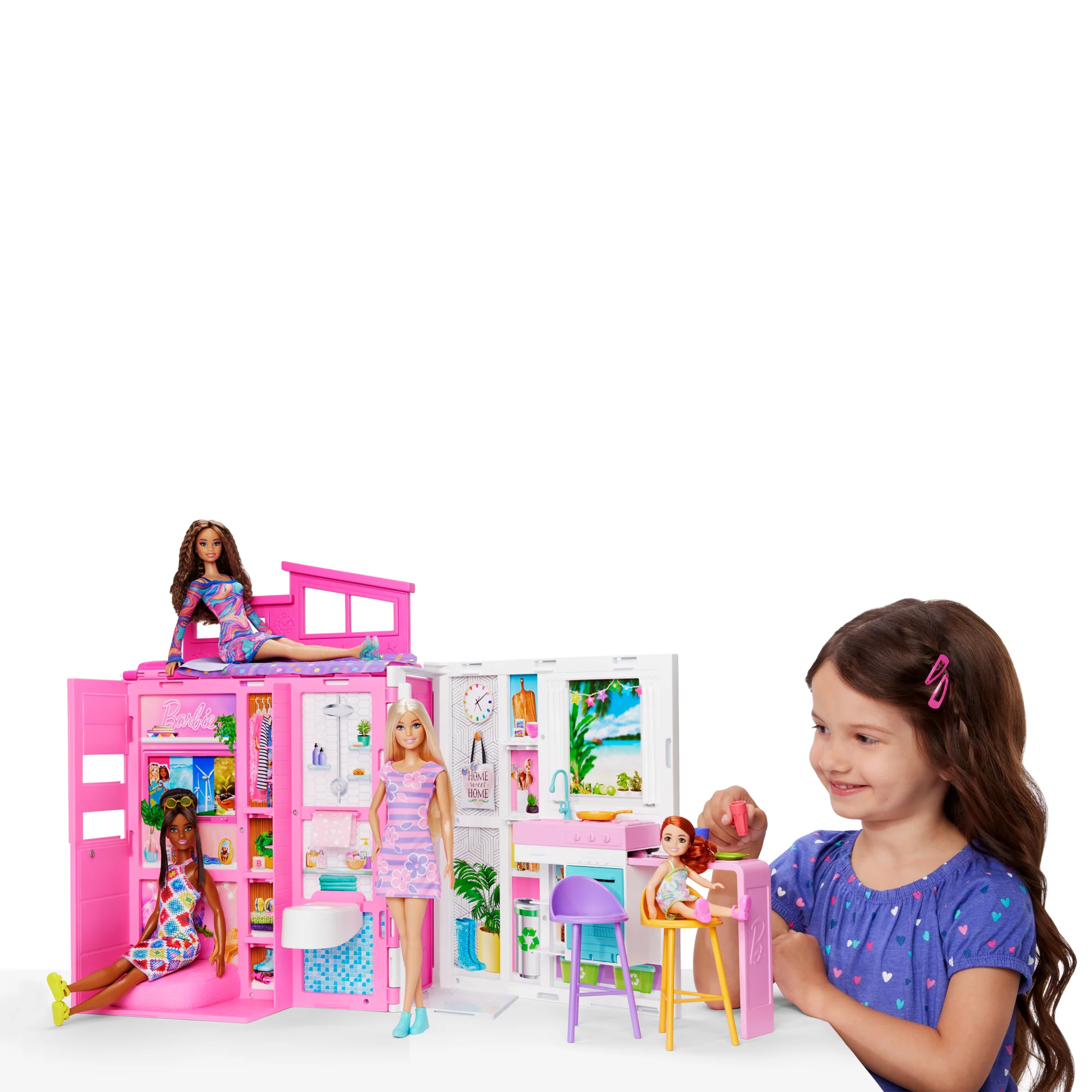 Barbie-Maison De Vacances-Coffret Et Poupée, 4 Zones Et 11 Accessoires - Image 5