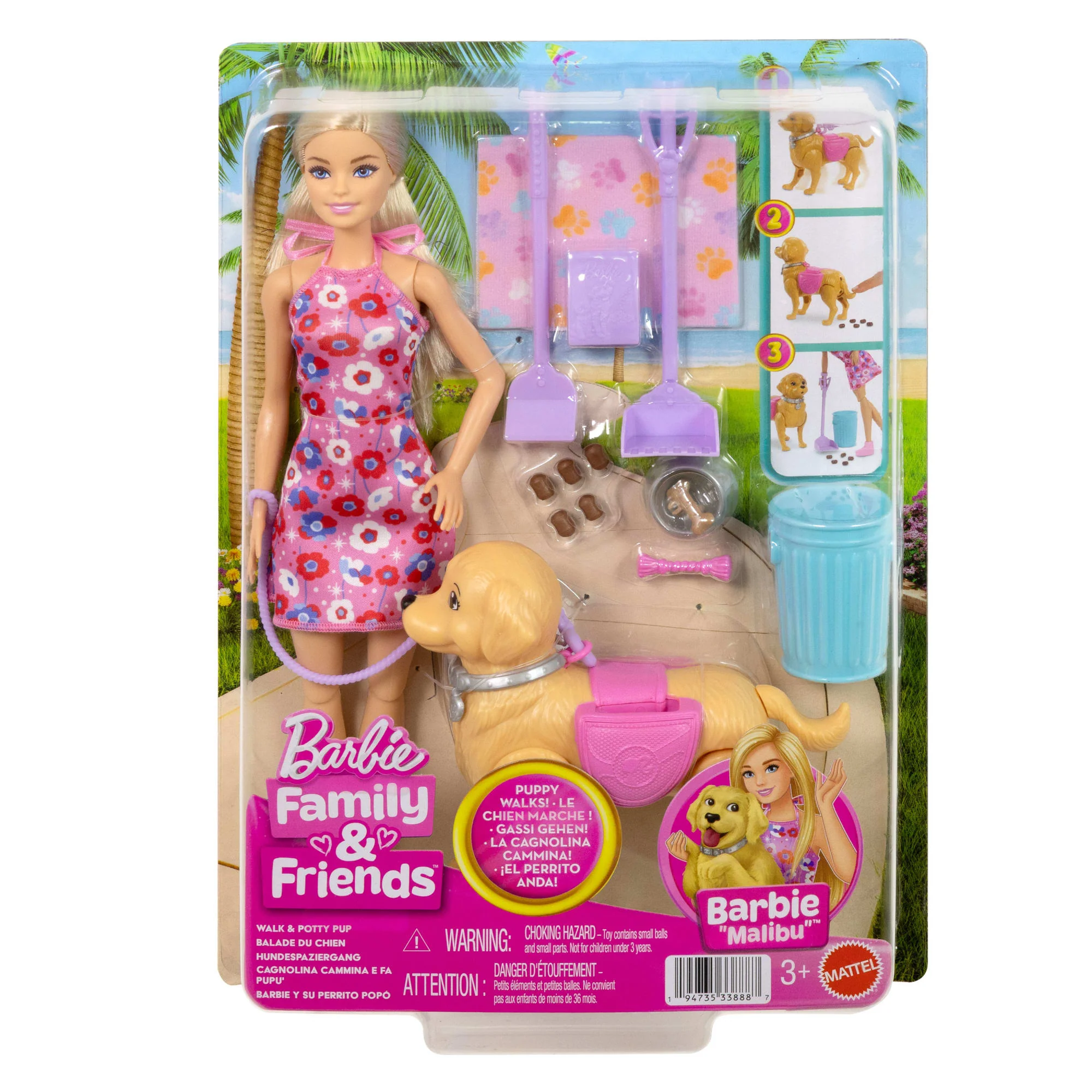 Barbie-Coffret Barbie “Malibu” Et Son Chiot Promenade Et Besoins - Image 6