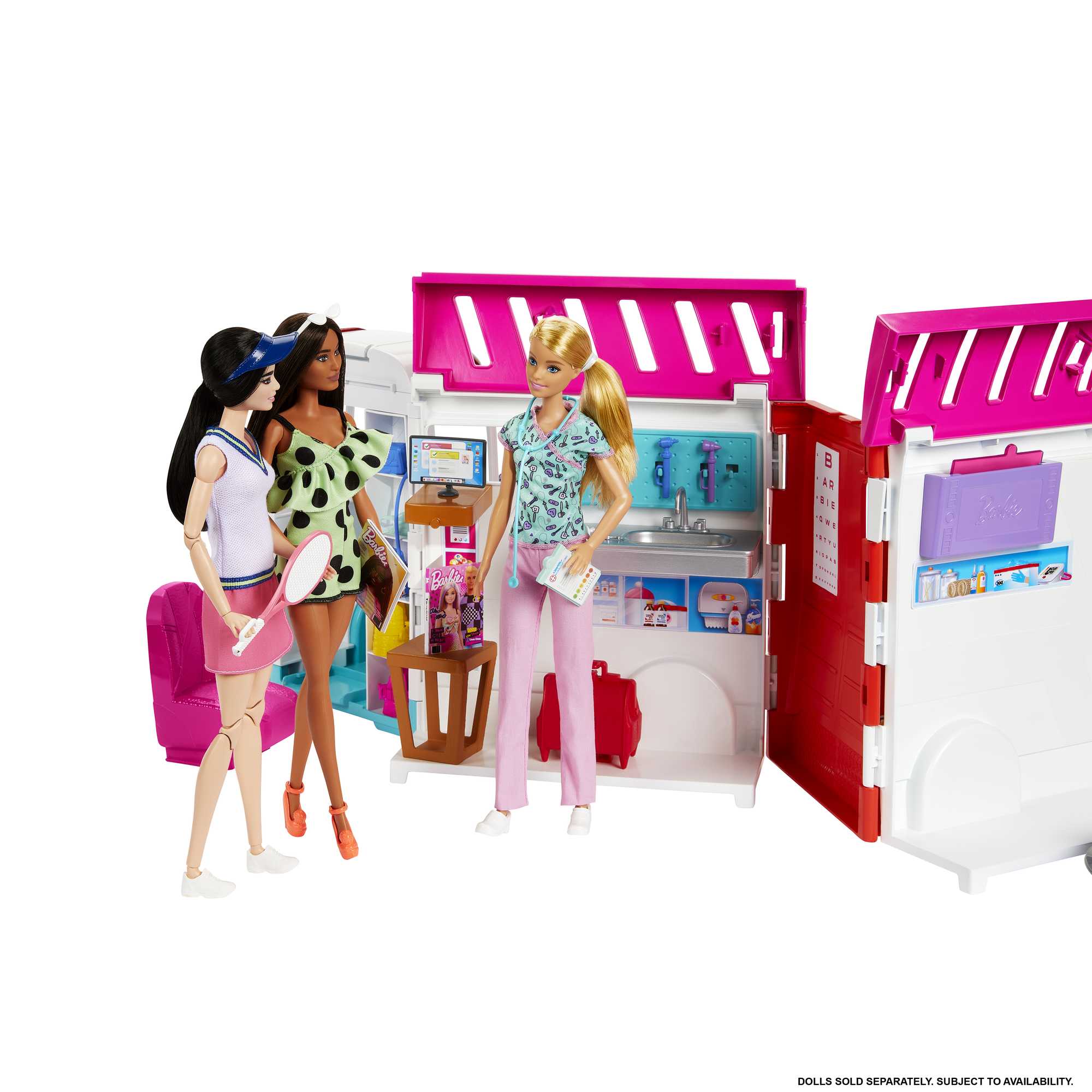 Barbie-Véhicule Médical-Coffret Ambulance Et Clinique Et Accessoires - Image 4