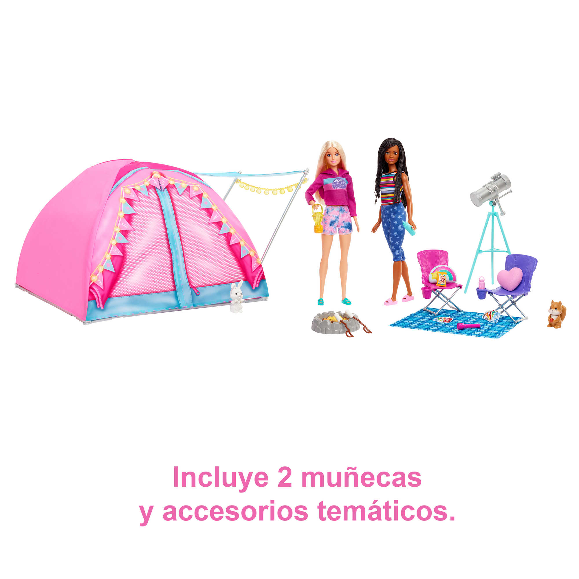 Barbie Cosa de dos Malibu y Brooklyn con carpa de camping - Image 5