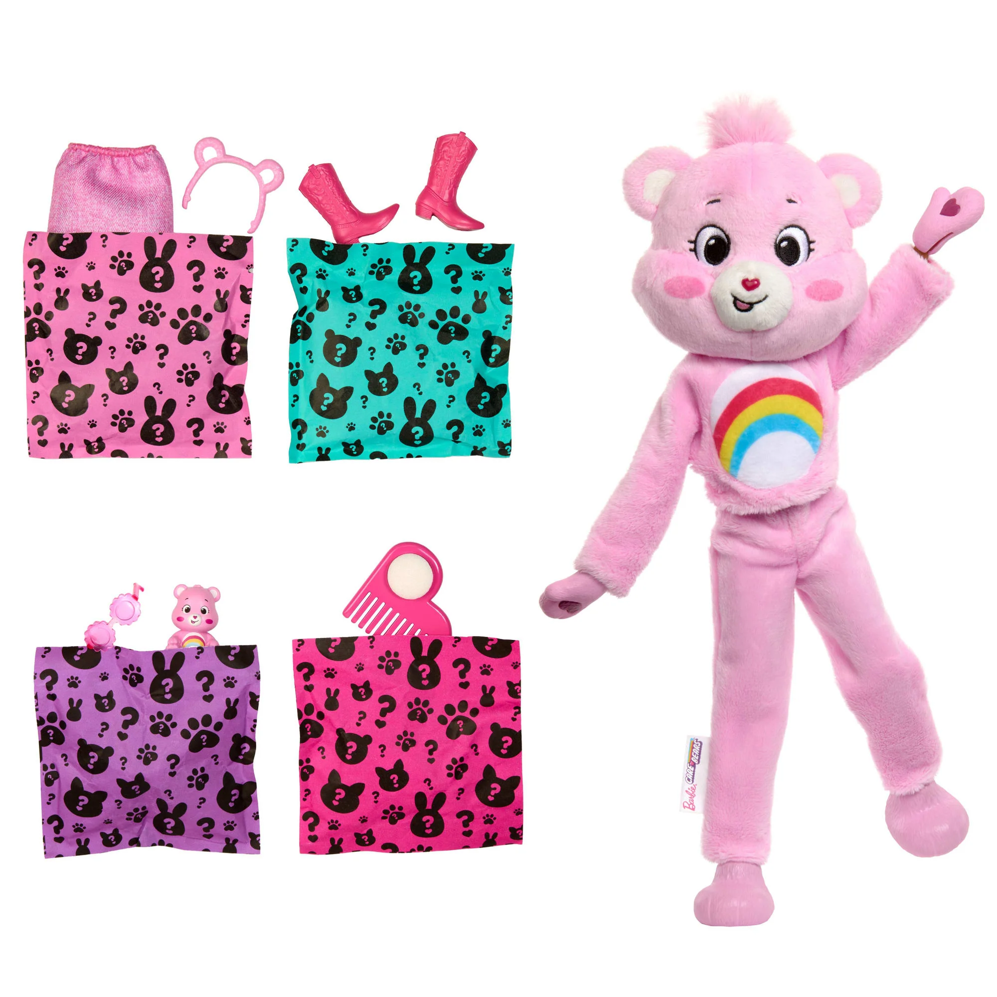 Muñeca Barbie Cutie Reveal De La Colección Care Bears Con Accesorios, Viene Con Un Disfraz De Peluche De La Osita Mimosa Y 10 Sorpresas - Image 4