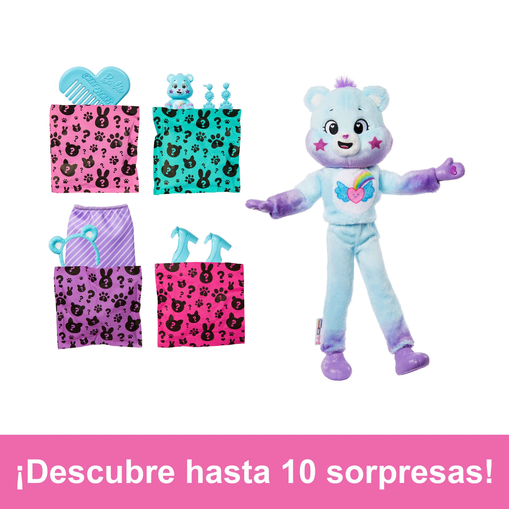 Muñeca Barbie Cutie Reveal De La Serie 2 De La Colección Care Bears Con Accesorios, Osito Dream Bright Bear Con 10 Sorpresas - Image 2
