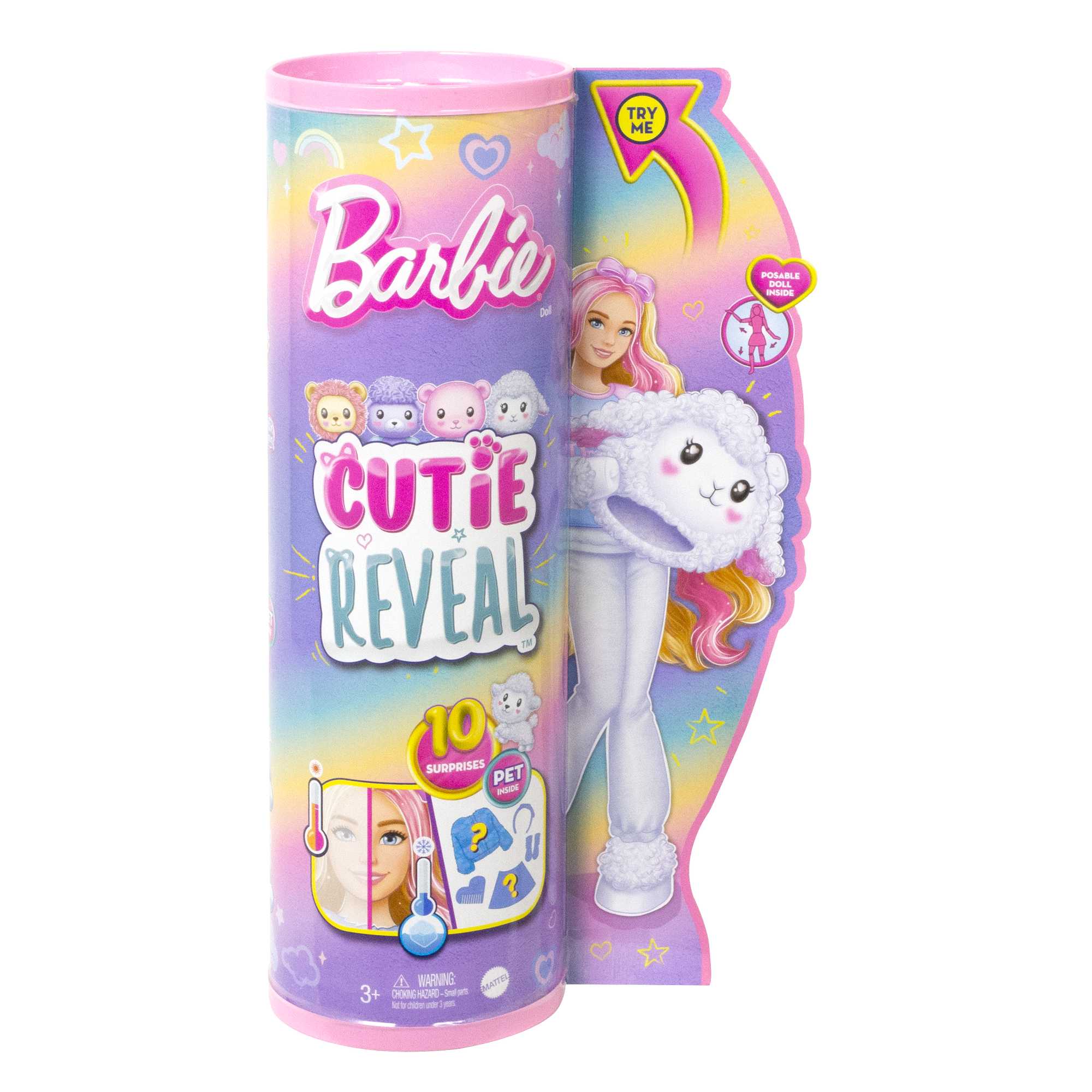 Barbie Cutie Reveal Poupée Barbie et accessoires, costume agneau en peluche - Image 6