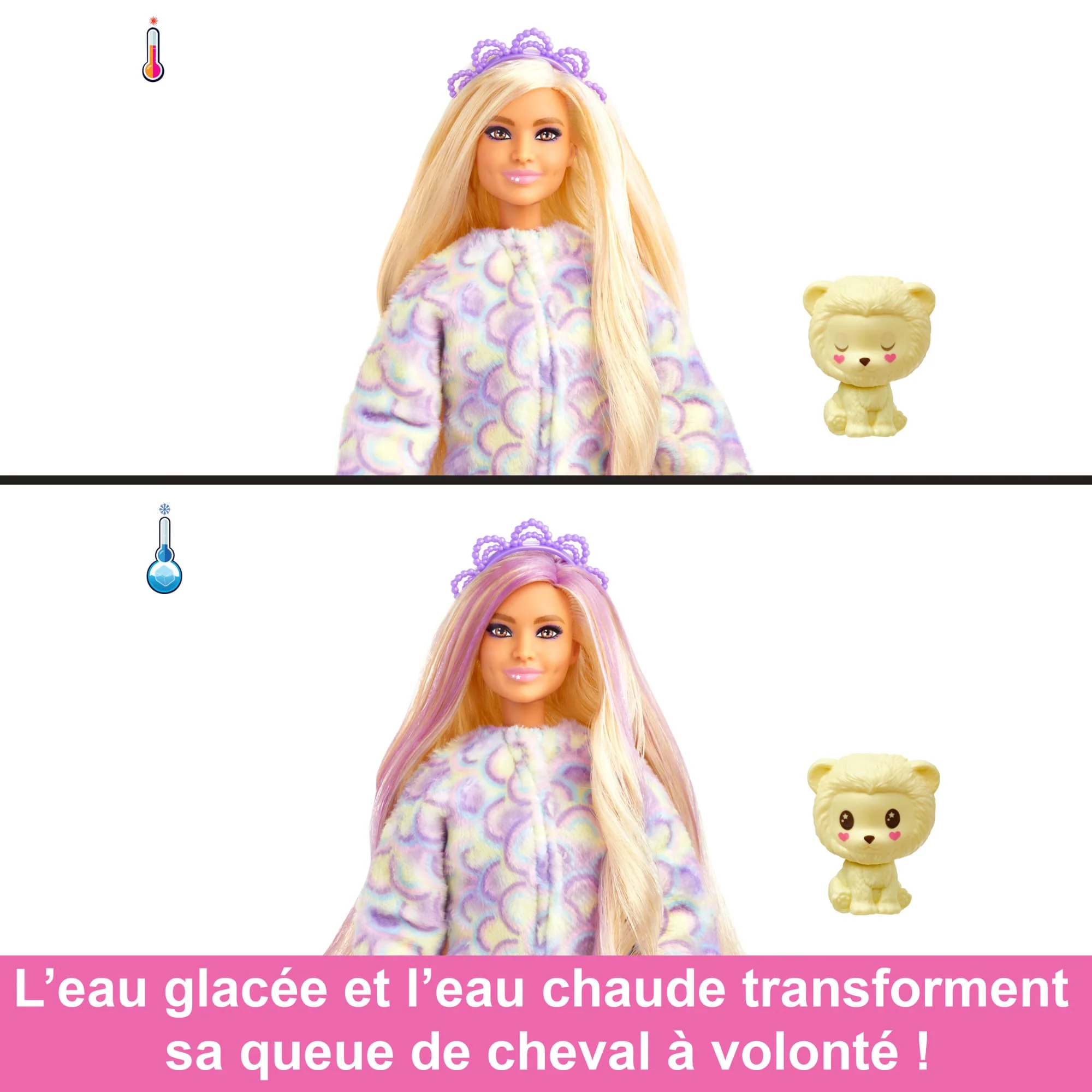 Barbie Cutie Reveal Poupée Barbie et accessoires, costume lion en peluche - Image 4