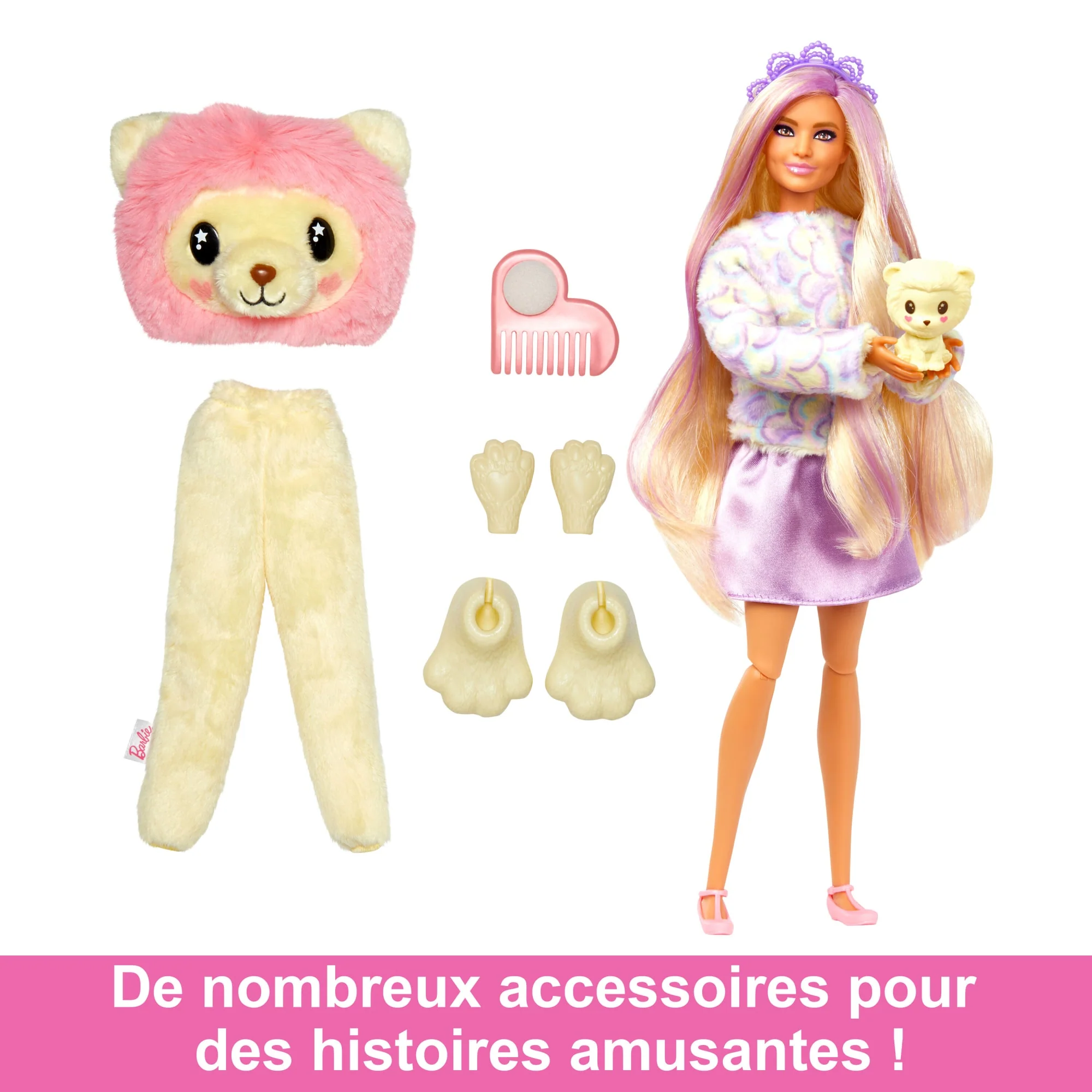Barbie Cutie Reveal Poupée Barbie et accessoires, costume lion en peluche - Image 5