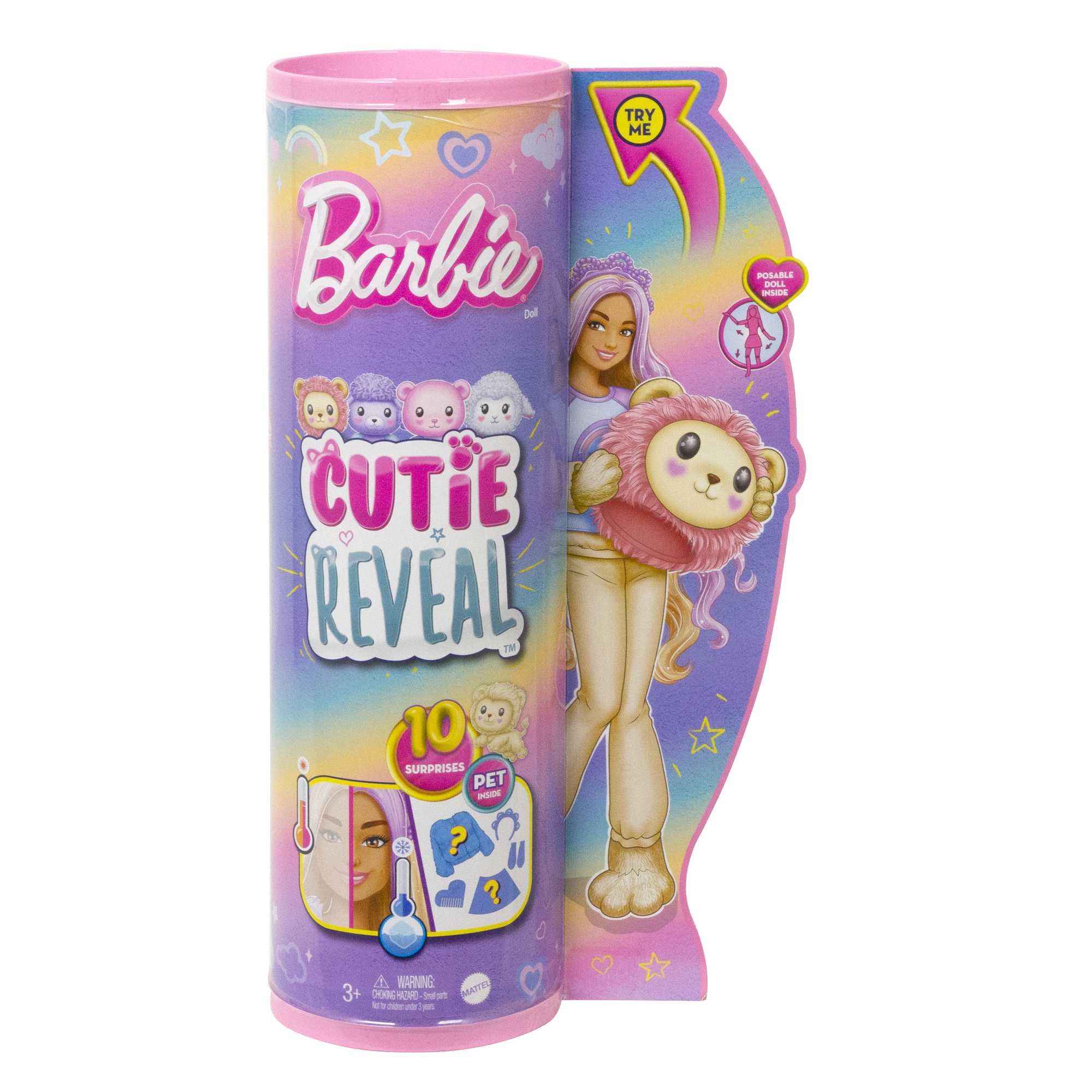 Barbie Cutie Reveal Poupée Barbie et accessoires, costume lion en peluche - Image 6