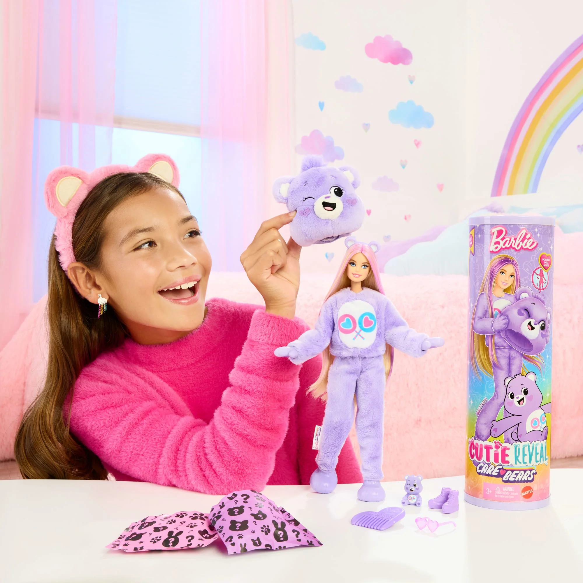 Poupée Barbie Cutie Reveal Bisounours Tougentille Mauve - Image 2