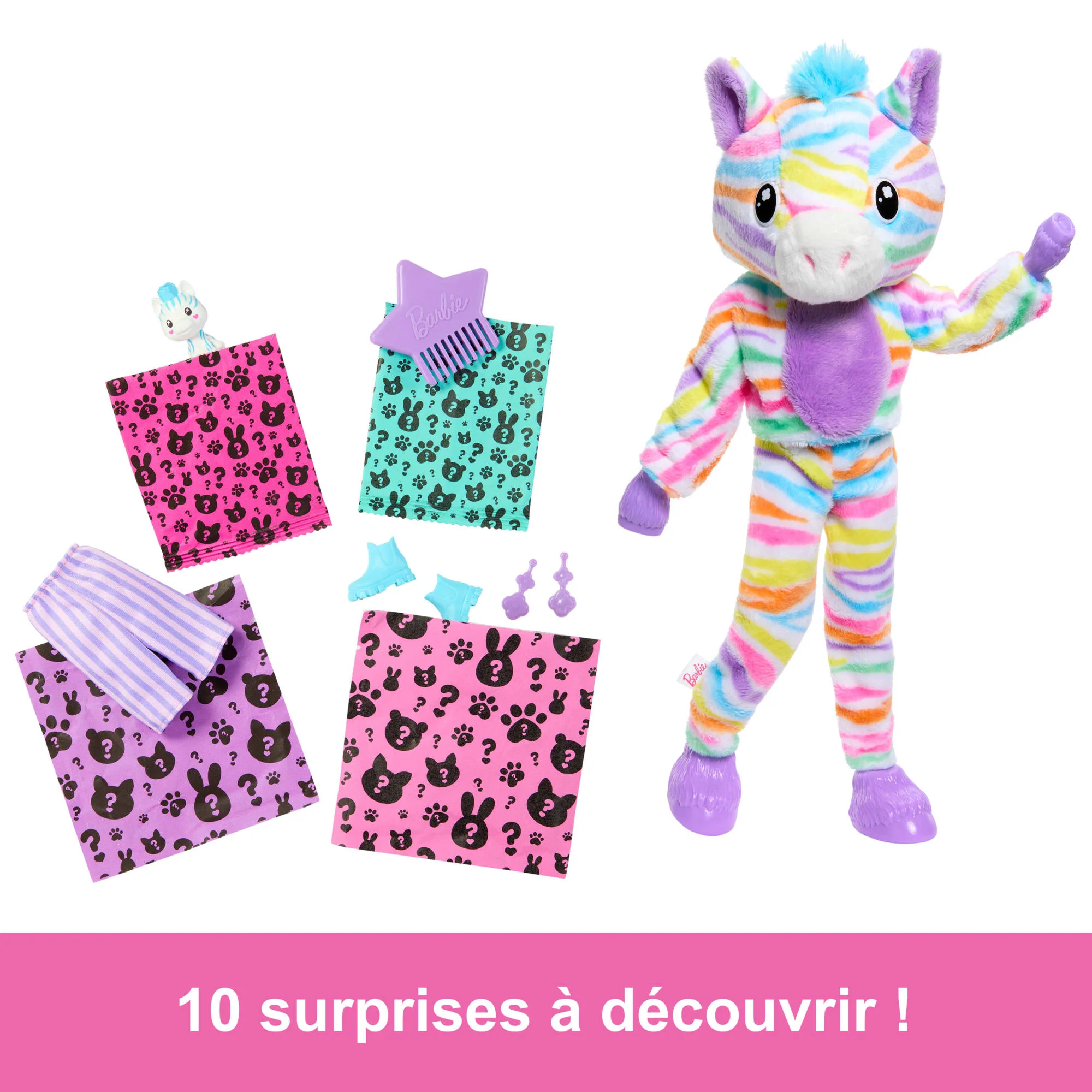 Barbie-Barbie Cutie Reveal-Poupée Zèbre Rêve Coloré Avec 10 Surprises - Image 3