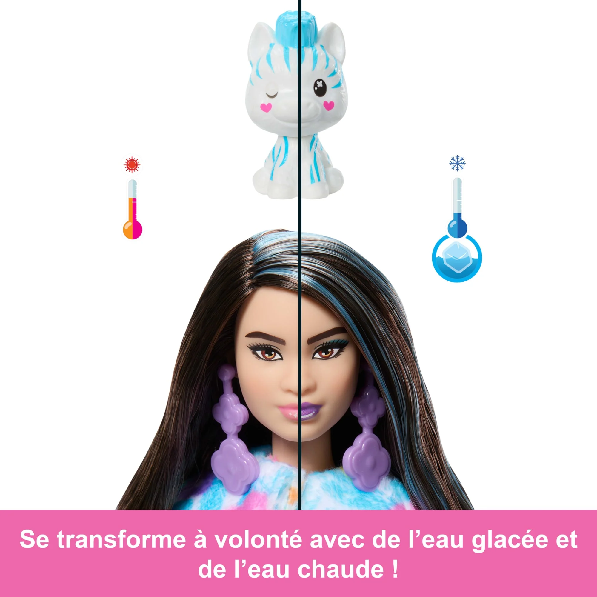 Barbie-Barbie Cutie Reveal-Poupée Zèbre Rêve Coloré Avec 10 Surprises - Image 4