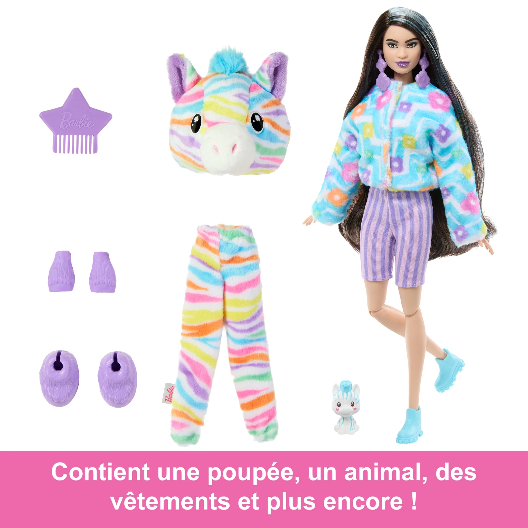 Barbie-Barbie Cutie Reveal-Poupée Zèbre Rêve Coloré Avec 10 Surprises - Image 5