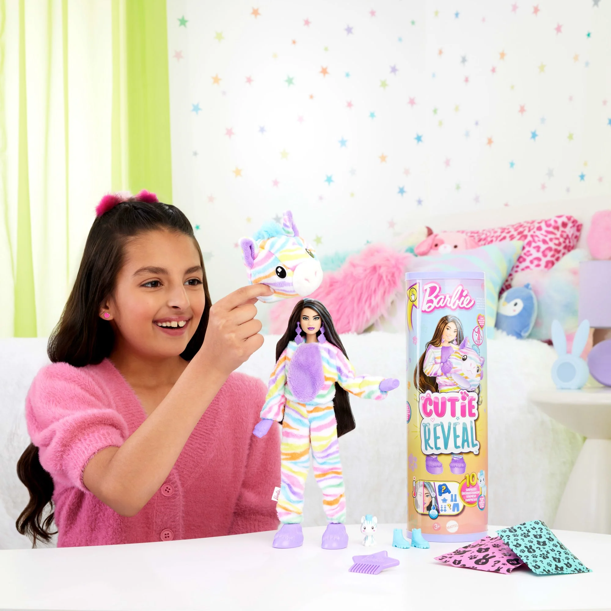 Barbie Cutie Reveal Serie Color Dream, Zebra, Bambola E Accessori, 10 Sorprese - Image 2