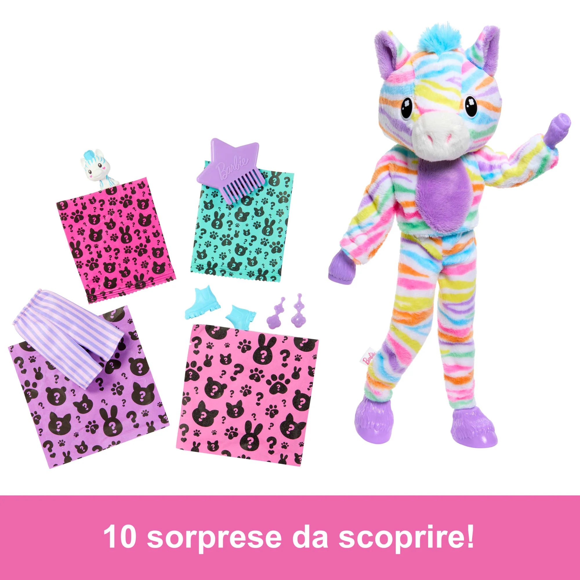 Barbie Cutie Reveal Serie Color Dream, Zebra, Bambola E Accessori, 10 Sorprese - Image 3