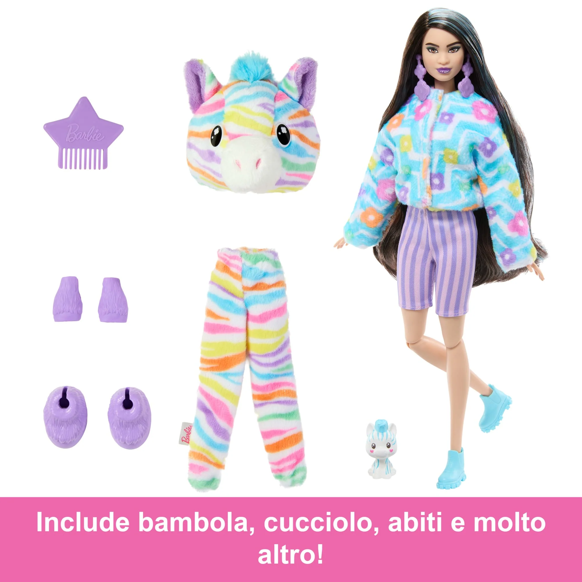 Barbie Cutie Reveal Serie Color Dream, Zebra, Bambola E Accessori, 10 Sorprese - Image 5