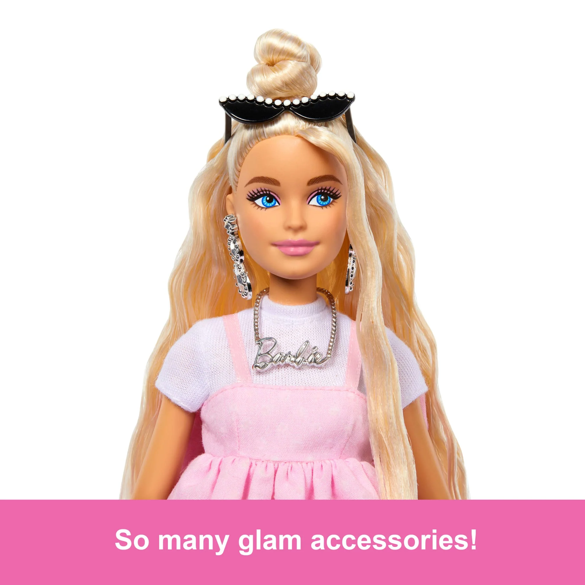 Barbie Deluxe Style Doll #3 in Pastel Pink Barbiecore Dress With Oversized Bow, Blond Hair - Image 4