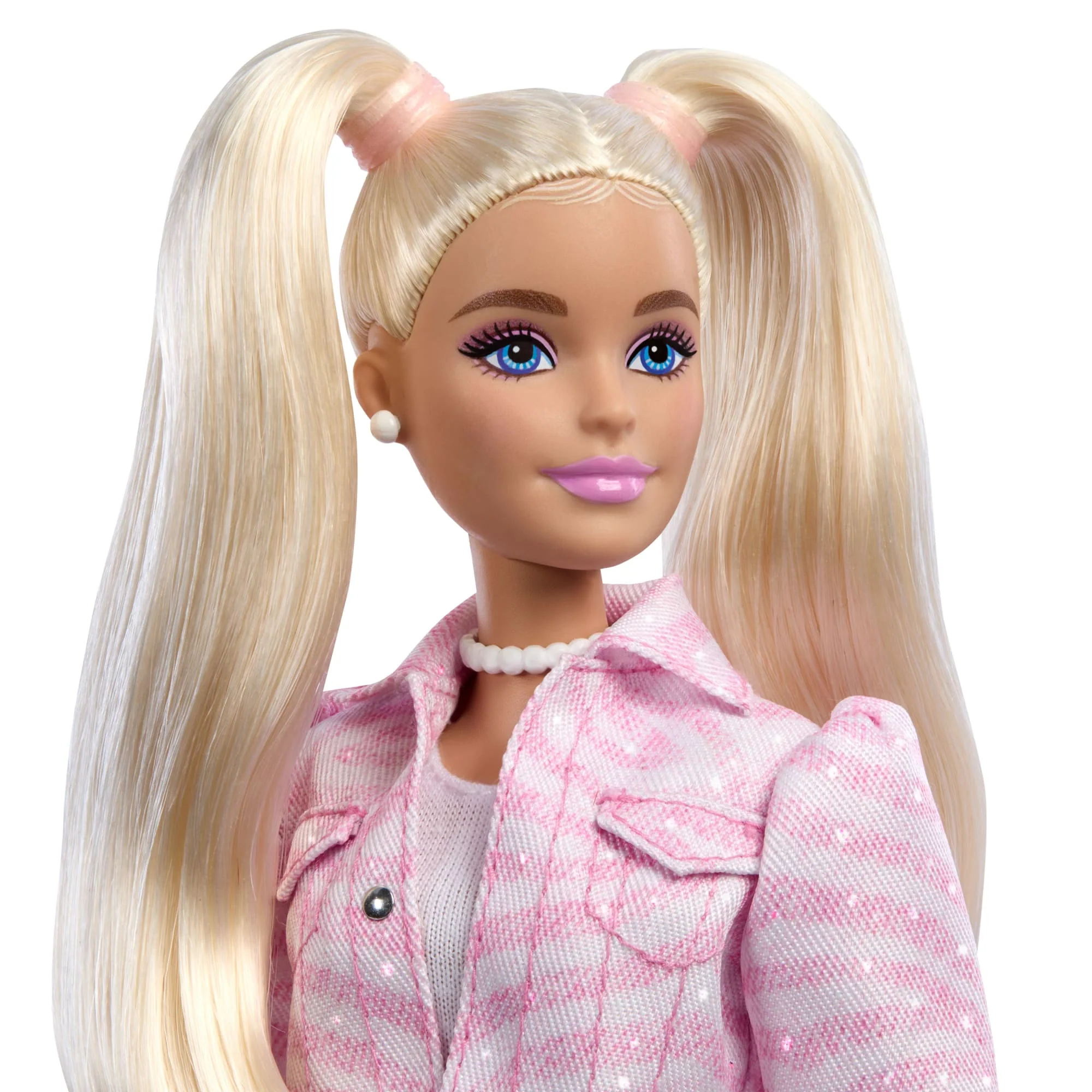 Barbie Deluxe Style Fashion Doll #9 in Matching Pink Denim Jacket & Skirt Set, Blonde - Image 2