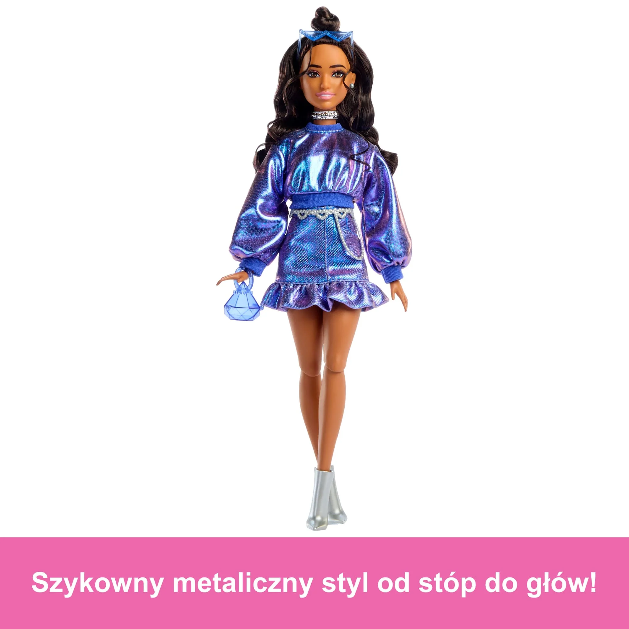 Barbie Deluxe Style Lalka modowa #7 Metaliczny niebieski komplet Zabawka 4+ - Image 4