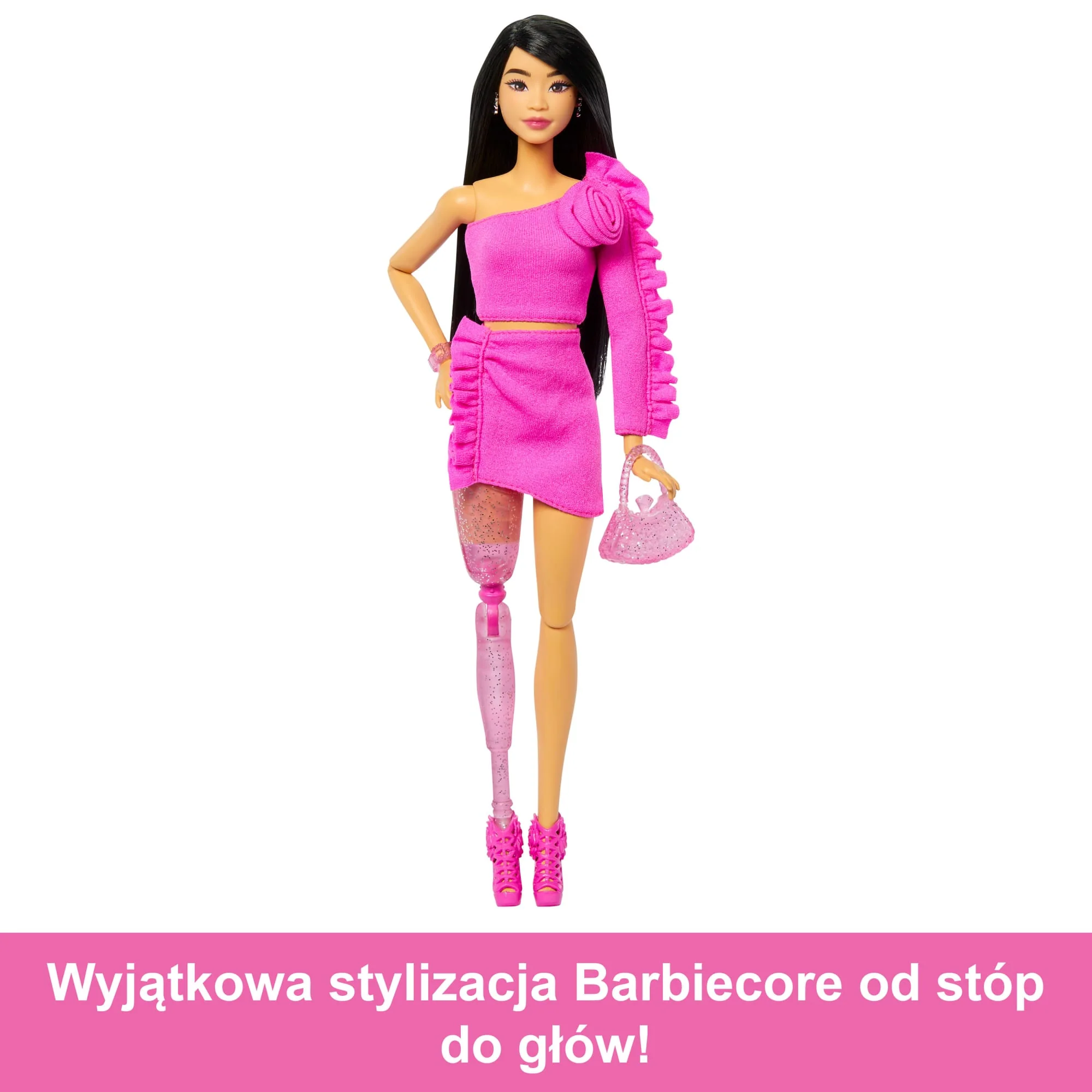 Barbie Deluxe Style Lalka #2 Różowy komplet Falbanki i róża Zabawka 4+ - Image 5