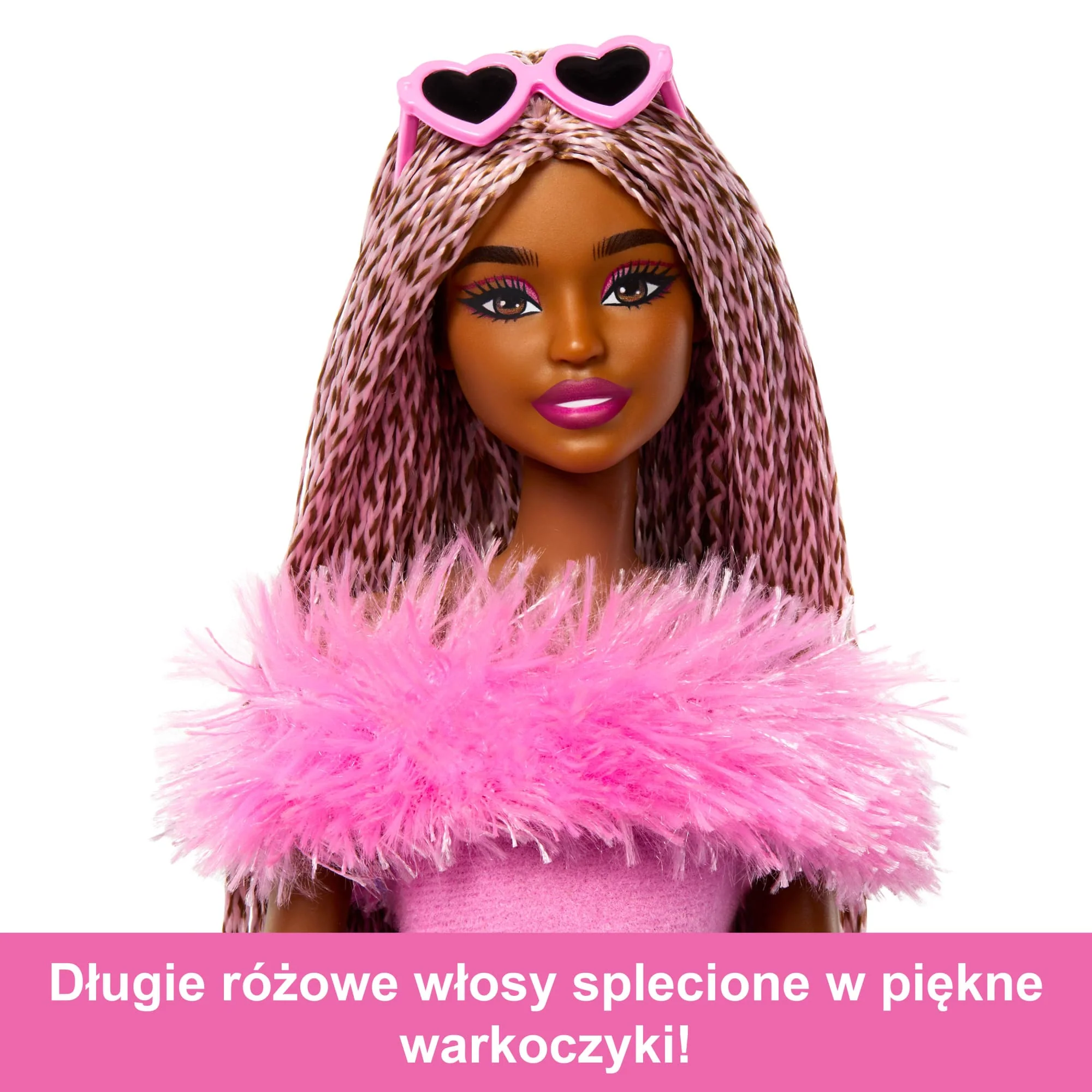 Barbie Deluxe Style Lalka #4  Różowy komplet, spodnie i futerkowy top Zabawka 4+ - Image 3