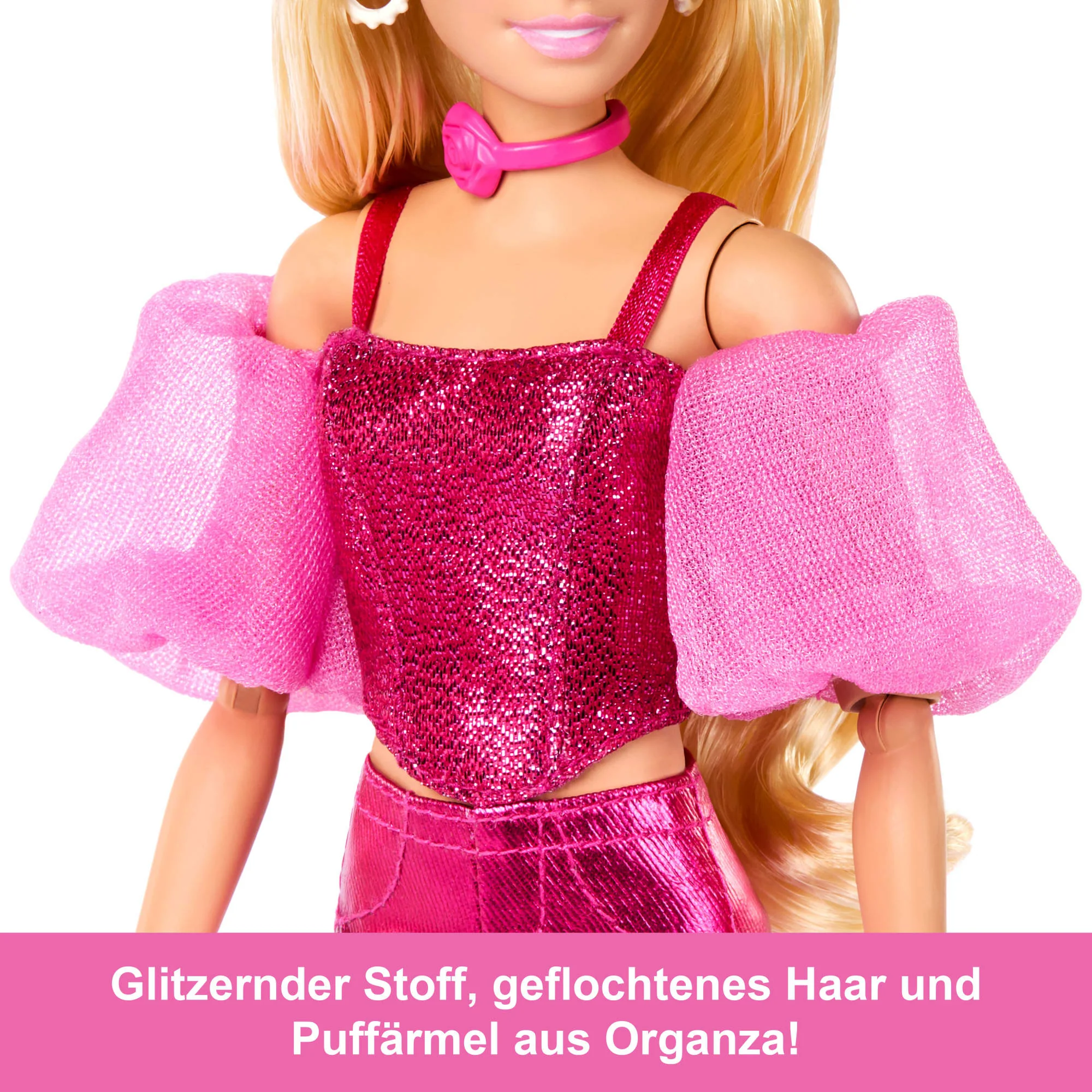 Barbie Deluxe Style-Modepuppe #5 in Rosafarbenem Metallic-Outfit Mit Korsett-Top Und Accessoires, Blond - Image 2