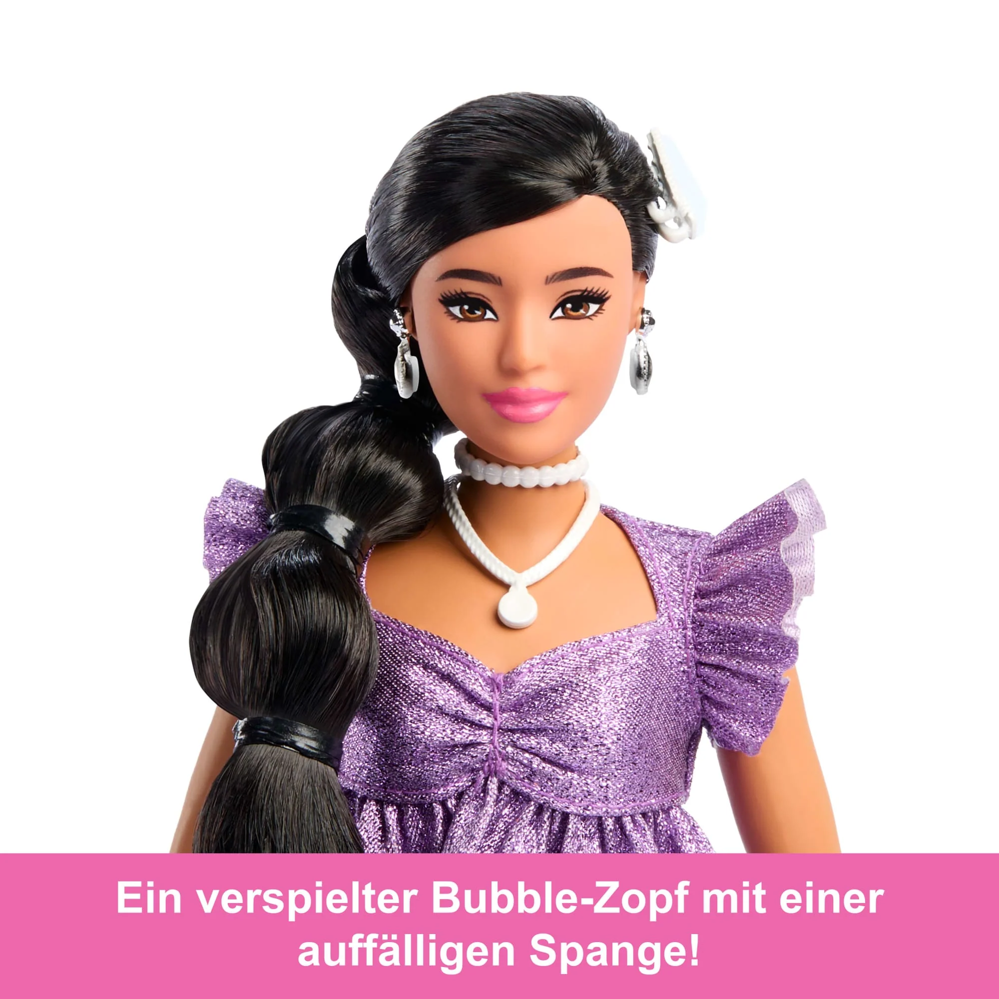 Barbie Deluxe Style-Modepuppe #8 in Violettem Metallic-Top Und Funkelnden Shorts Mit Accessoires - Image 3