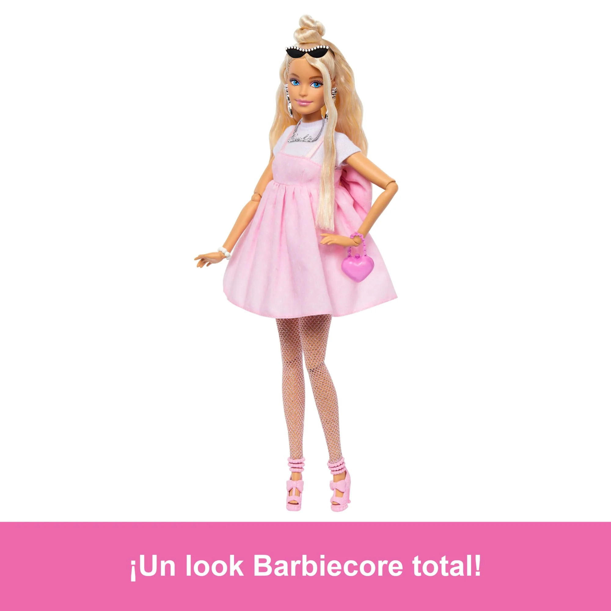 Muñeca Barbie Deluxe Style N. 3 Con Vestido Barbiecore En Rosa Pastel Con Lazo Extragrande Y Pelo Rubio - Image 5
