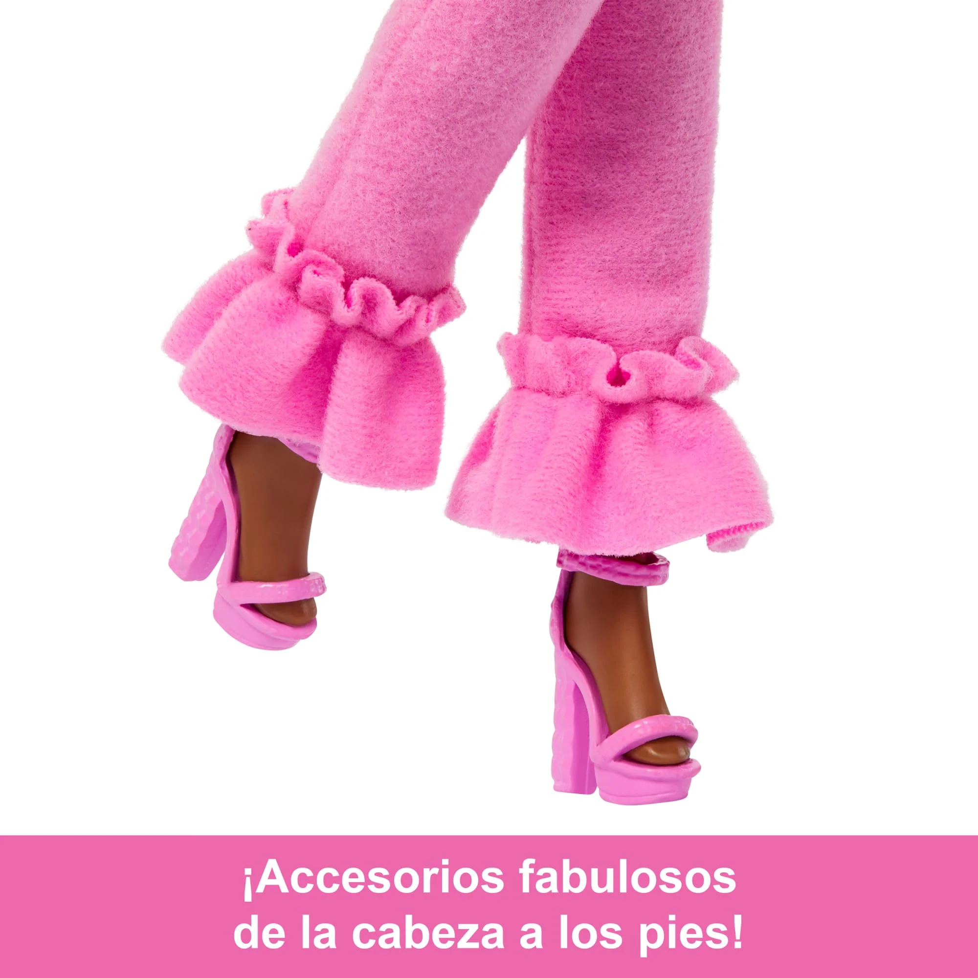 Muñeca Barbie Deluxe Style N. 4 Con Conjunto Rosa Claro Y Pelo Rosa Y Marrón En Trenzas - Image 4
