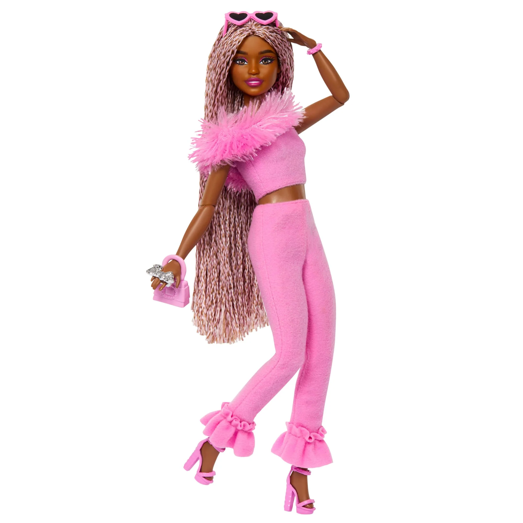 Barbie-Deluxe Style-Poupée Barbie À Combinaison Rose Tissu Doux