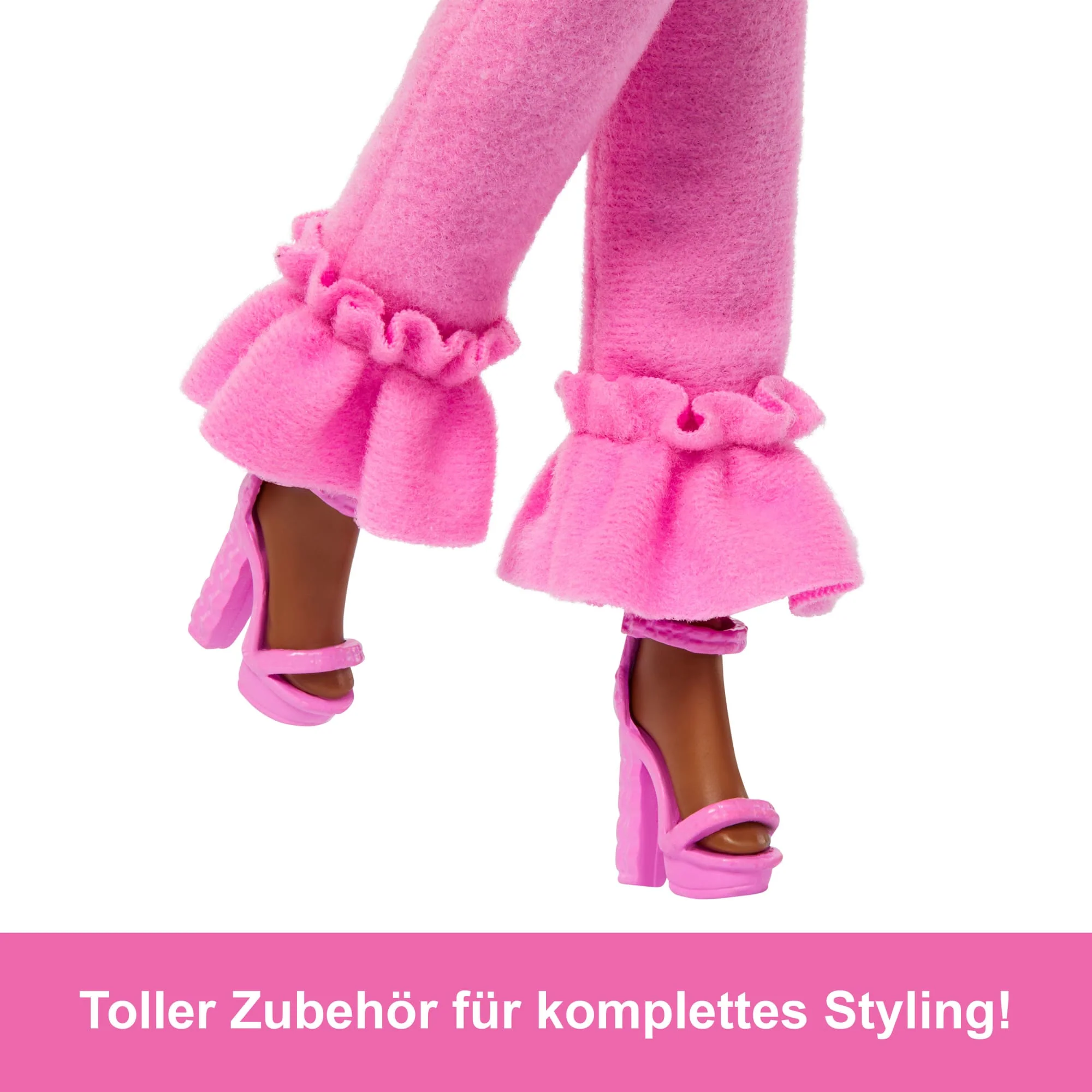 Barbie Deluxe Style-Puppe Nr. 4 Mit Weichem Rosafarbenem Jumpsuit Und Rosa Und Braunen Geflochtenen Zöpfchen - Image 4