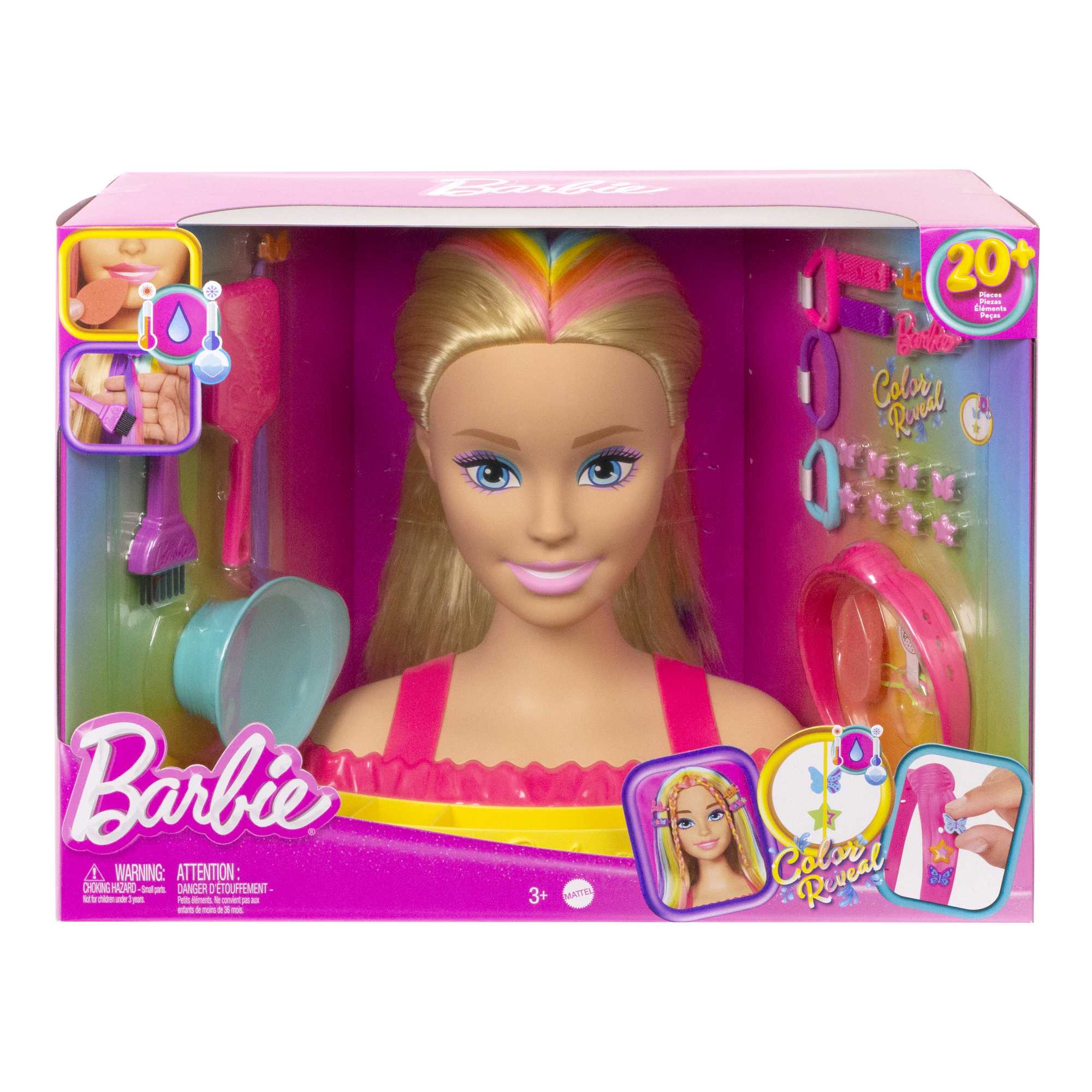 Barbie Deluxe Styling Head With Color Reveal Accessories And Blonde Neon Rainbow Hair - Image 6