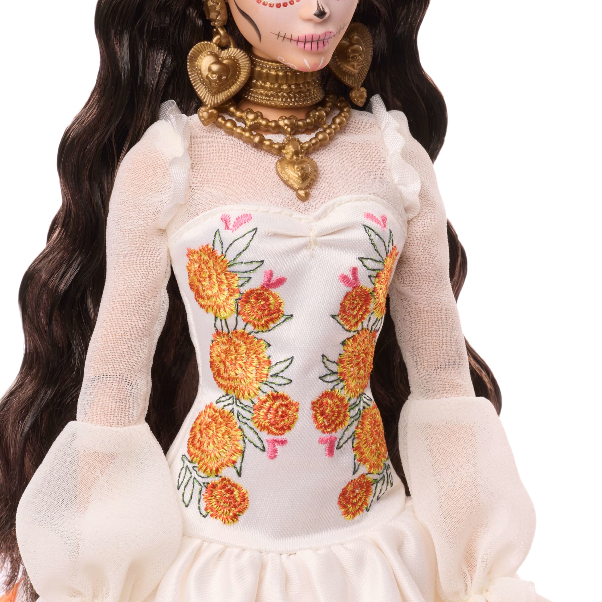 Barbie Signature Día De Muertos 2025 Κούκλα Με Εκρού Φόρεμα Με Βολάν - Image 3