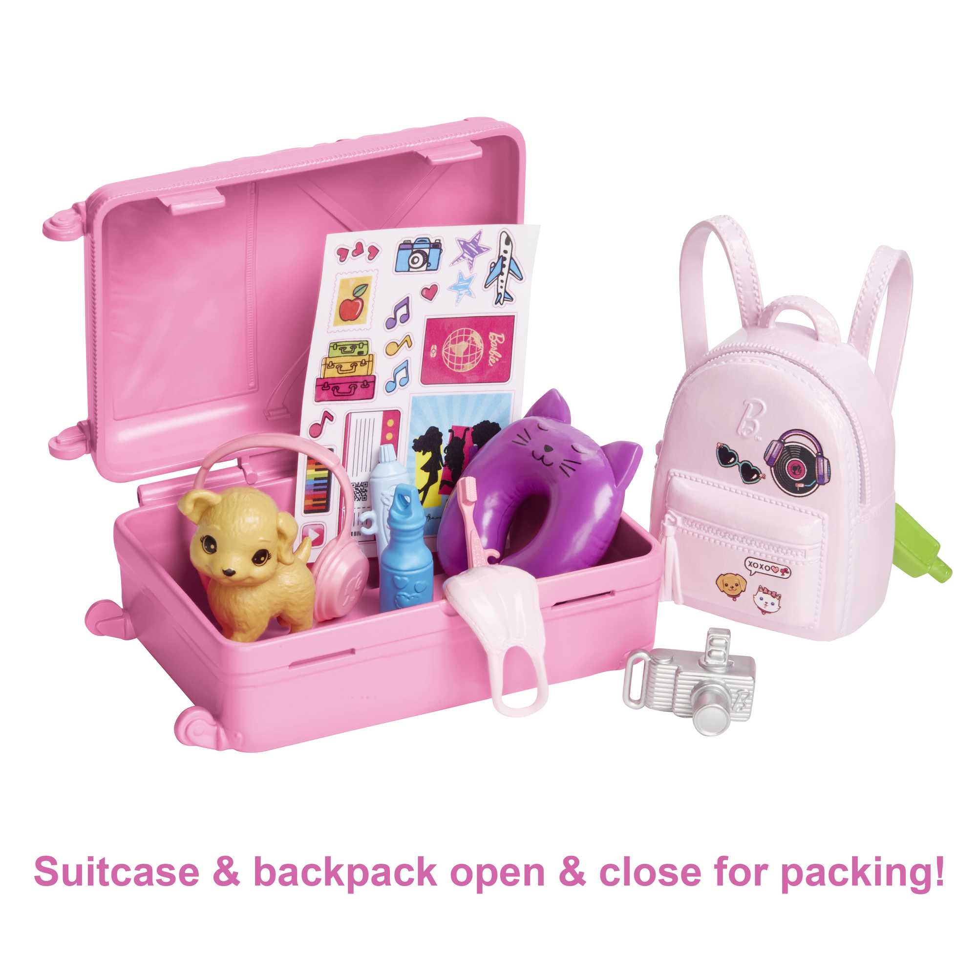 Barbie Doll And Accessories, 'Malibu' Travel Set With Puppy And 10+ Pieces Including Working Suitcase - Image 2