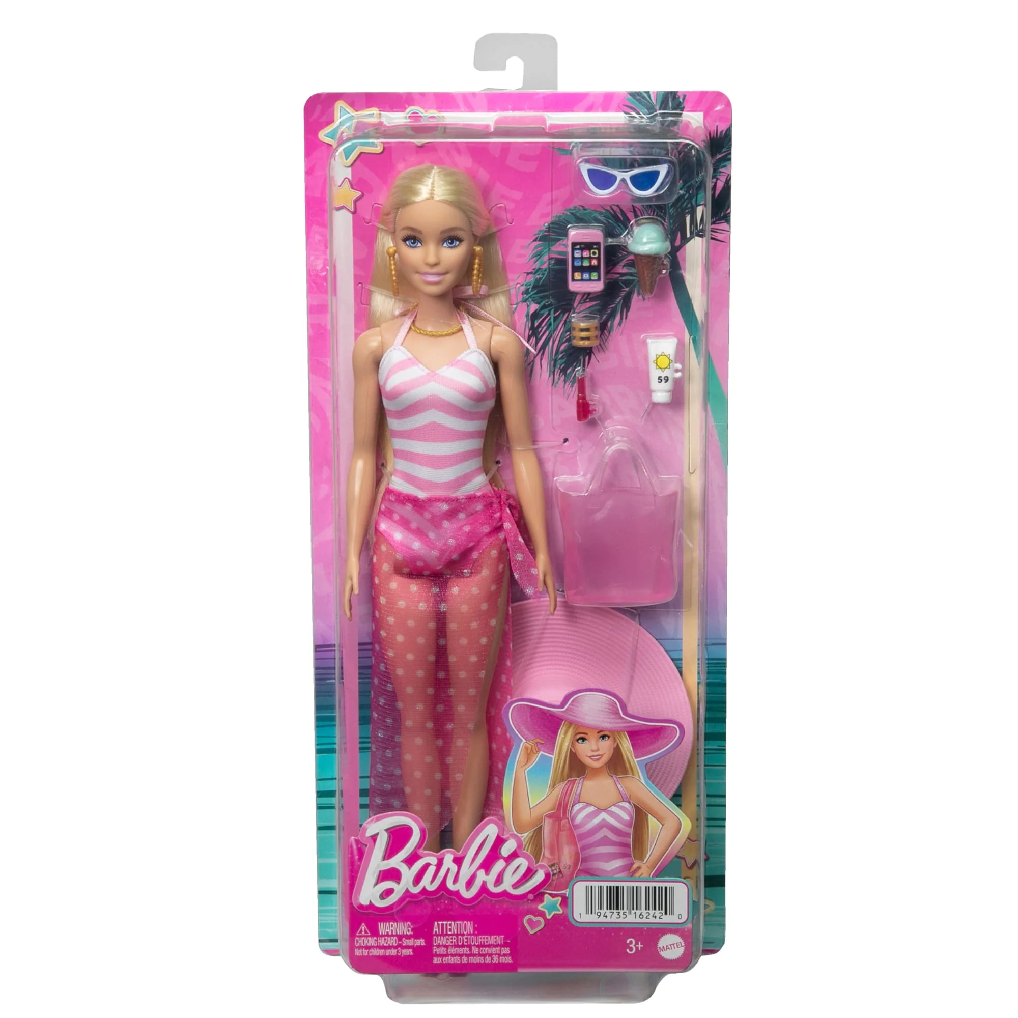 Muñeca Barbie Rubia Con Bañador Y Accesorios Playeros - Image 6