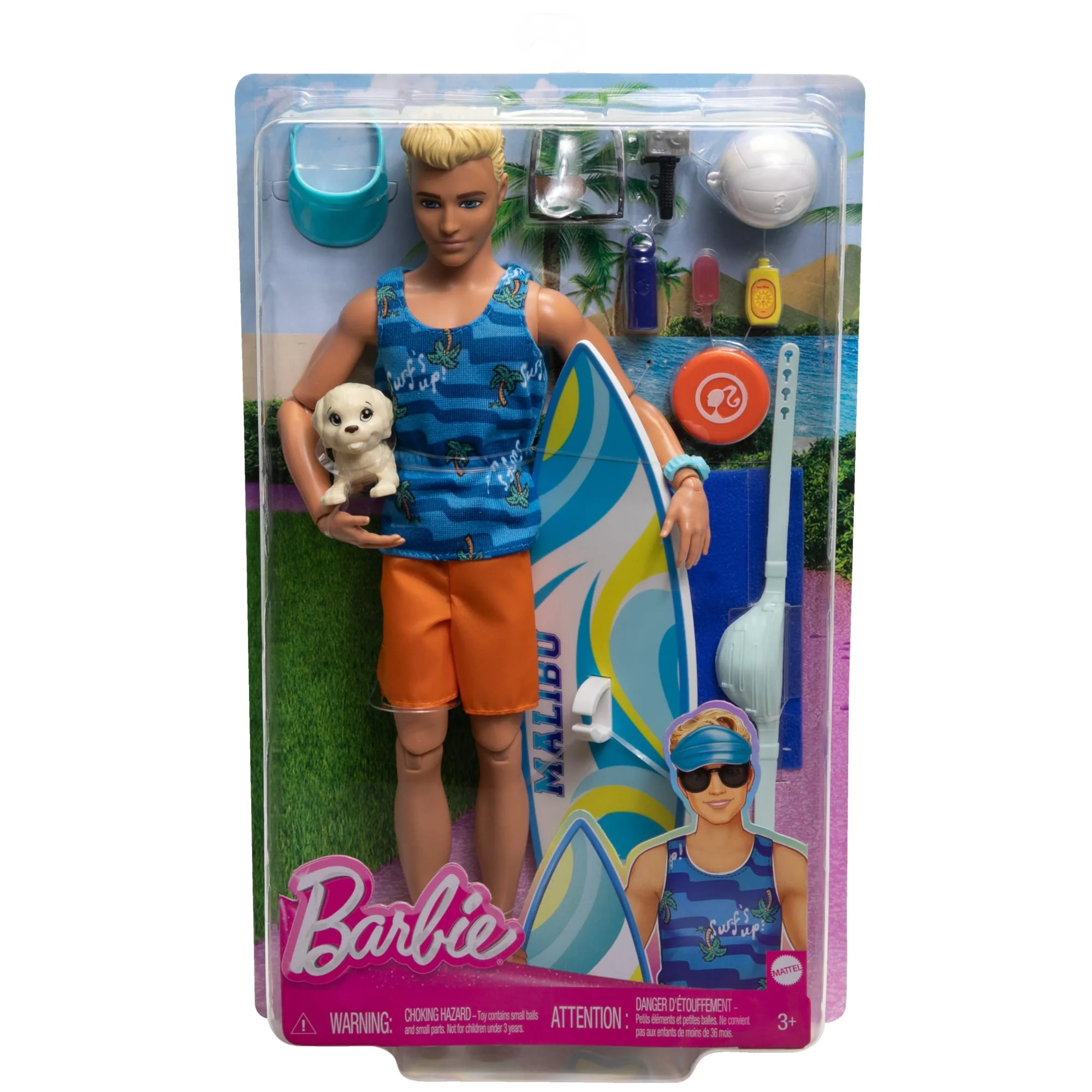 Muñeco Ken Con Tabla De Surf De Barbie, Muñeco Ken Rubio Con Temática Playera Y Puntos De Articulación - Image 6