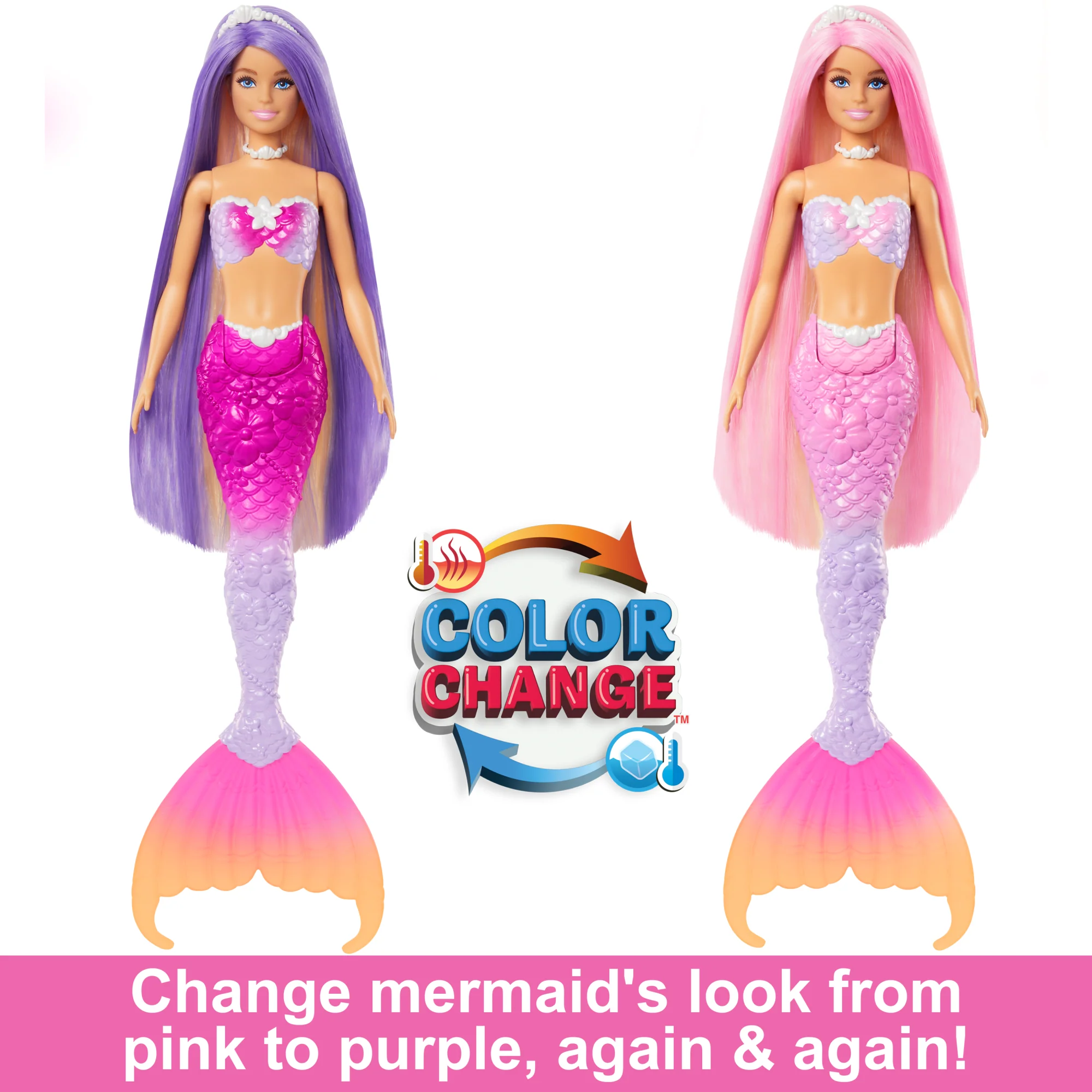 Barbie “Malibu” Mermaid Doll With Color Change Feature, Pet Dolphin And Accessories - Image 3