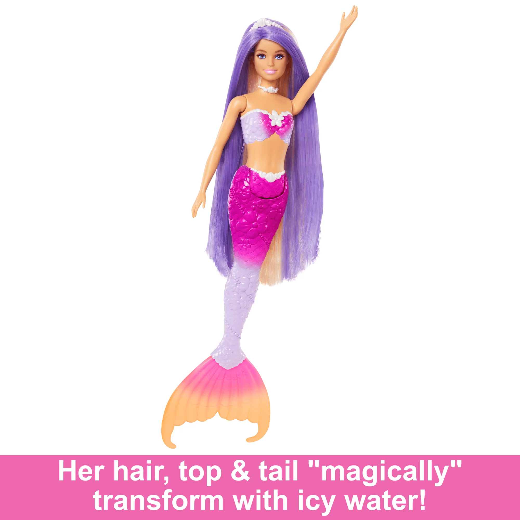 Barbie “Malibu” Mermaid Doll With Color Change Feature, Pet Dolphin And Accessories - Image 4