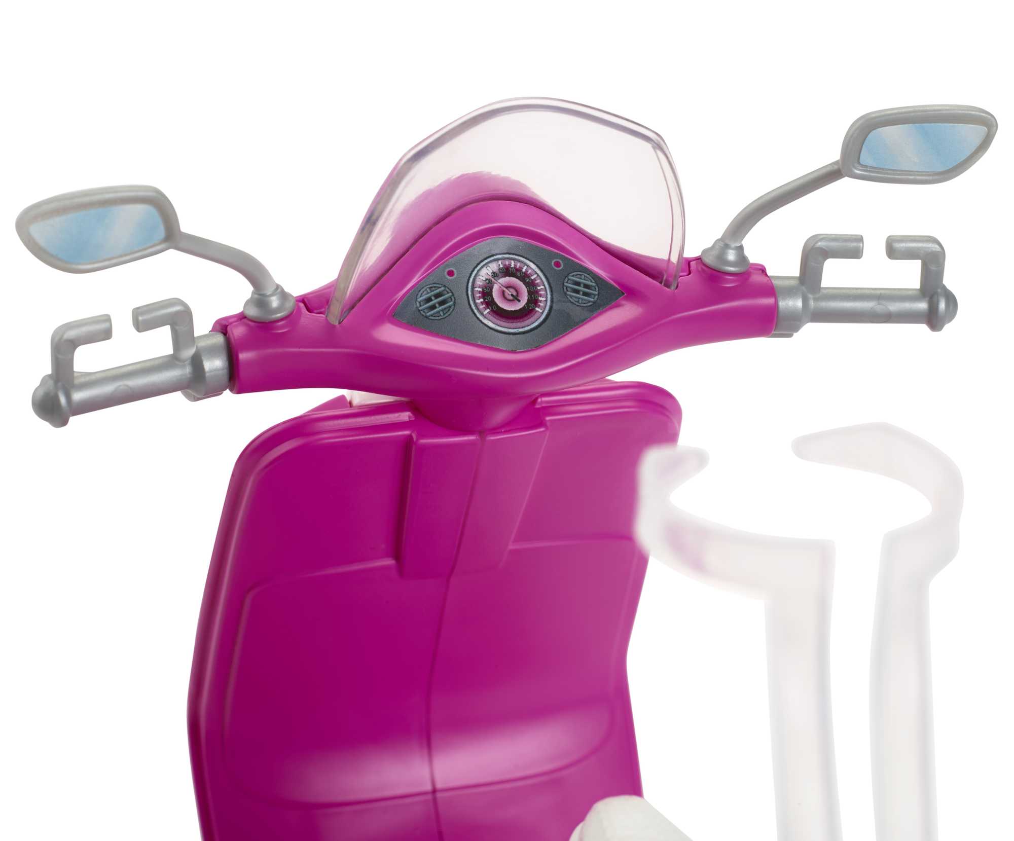 Barbie Doll, Blonde, and Pink and White Scooter with Kickstand and Teal Basket - Image 3