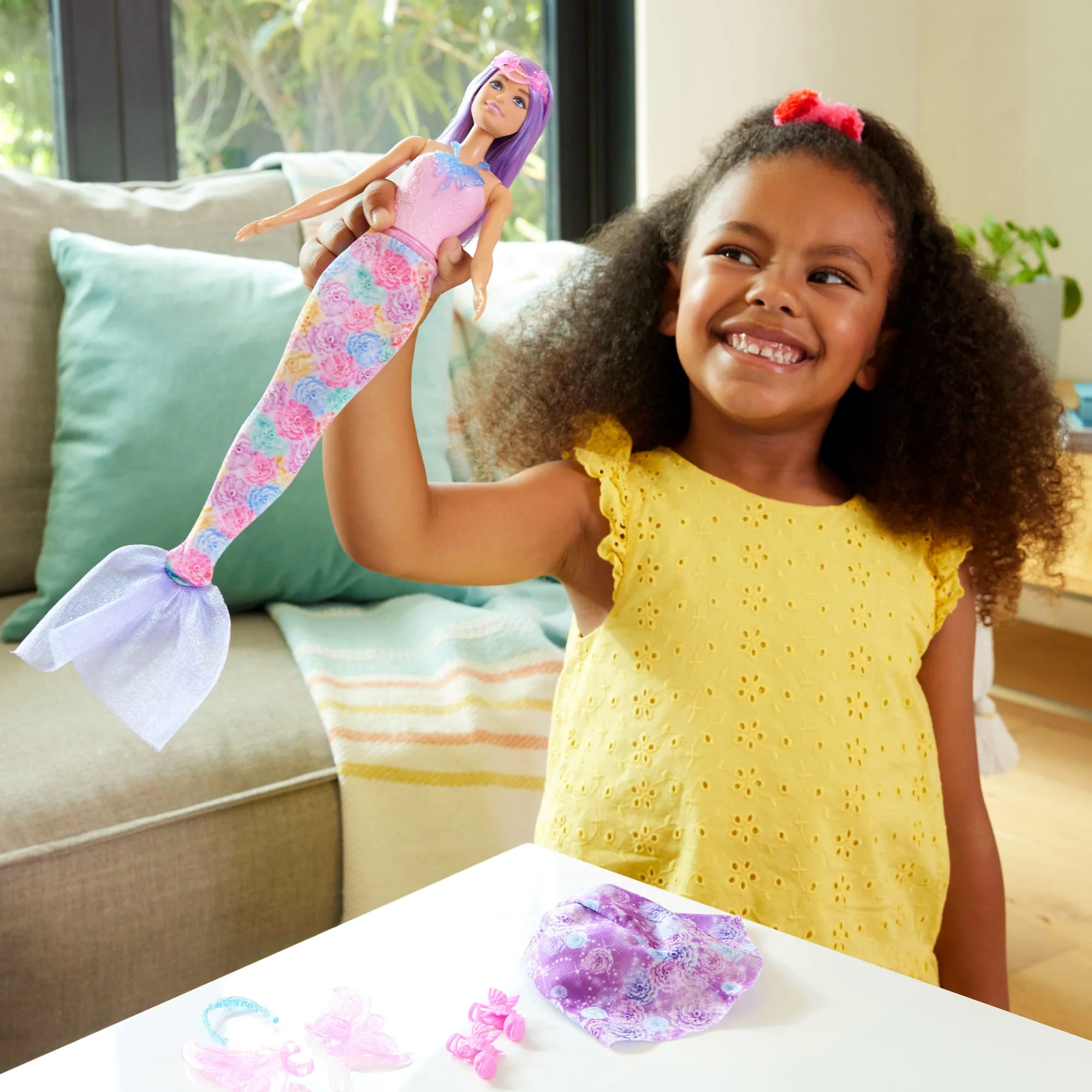 Barbie Doll Fantasy Fashion Pack With Accessories Including Mermaid Tail, Fairy Wings, & Necklaces - Image 2