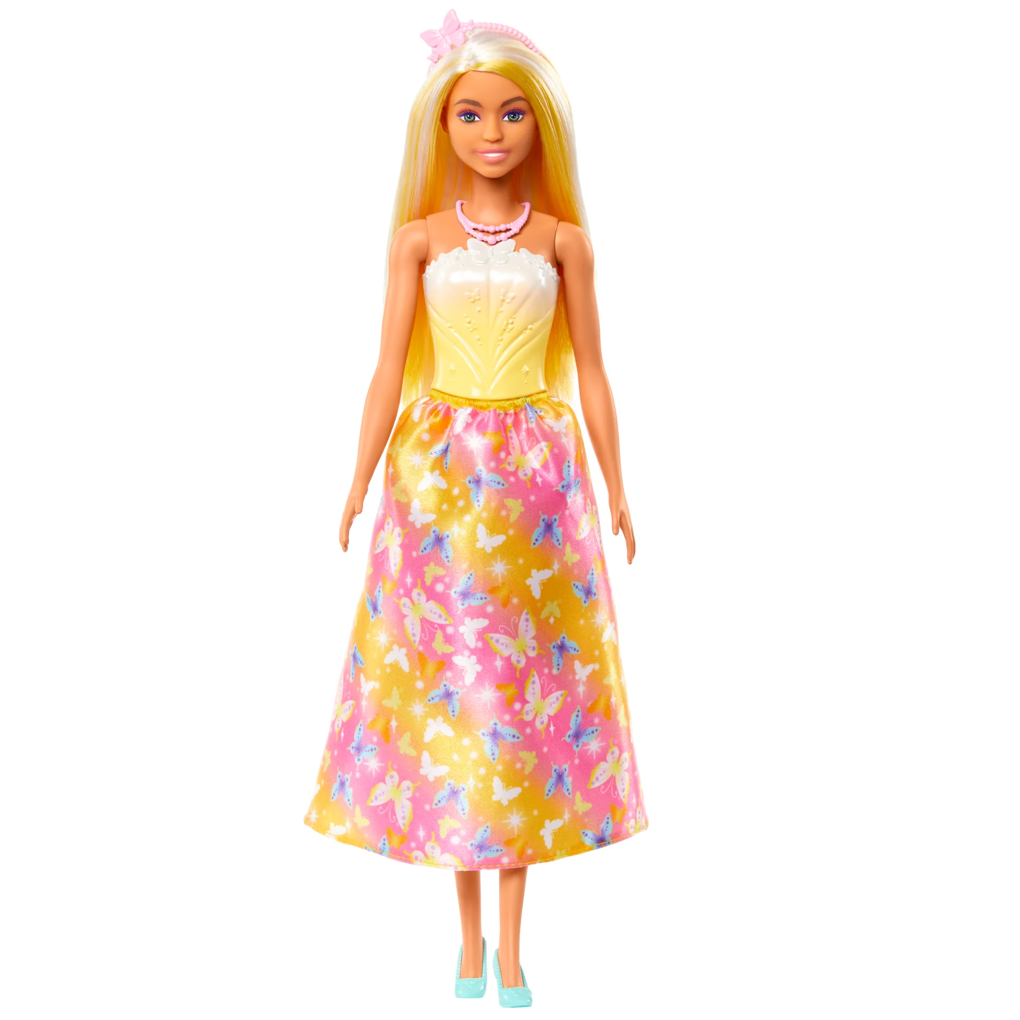 Barbie Royal Doll With Brightly Highlighted Hair, Butterfly-Print Skirt And Accessories - Image 4