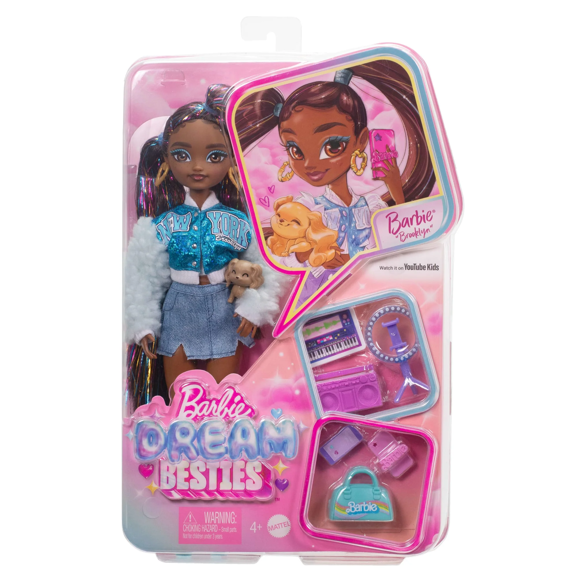 Barbie Dream Besties Barbie “Brooklyn” Fashion Doll With 8 Video & Music Themed Accessories - Image 6