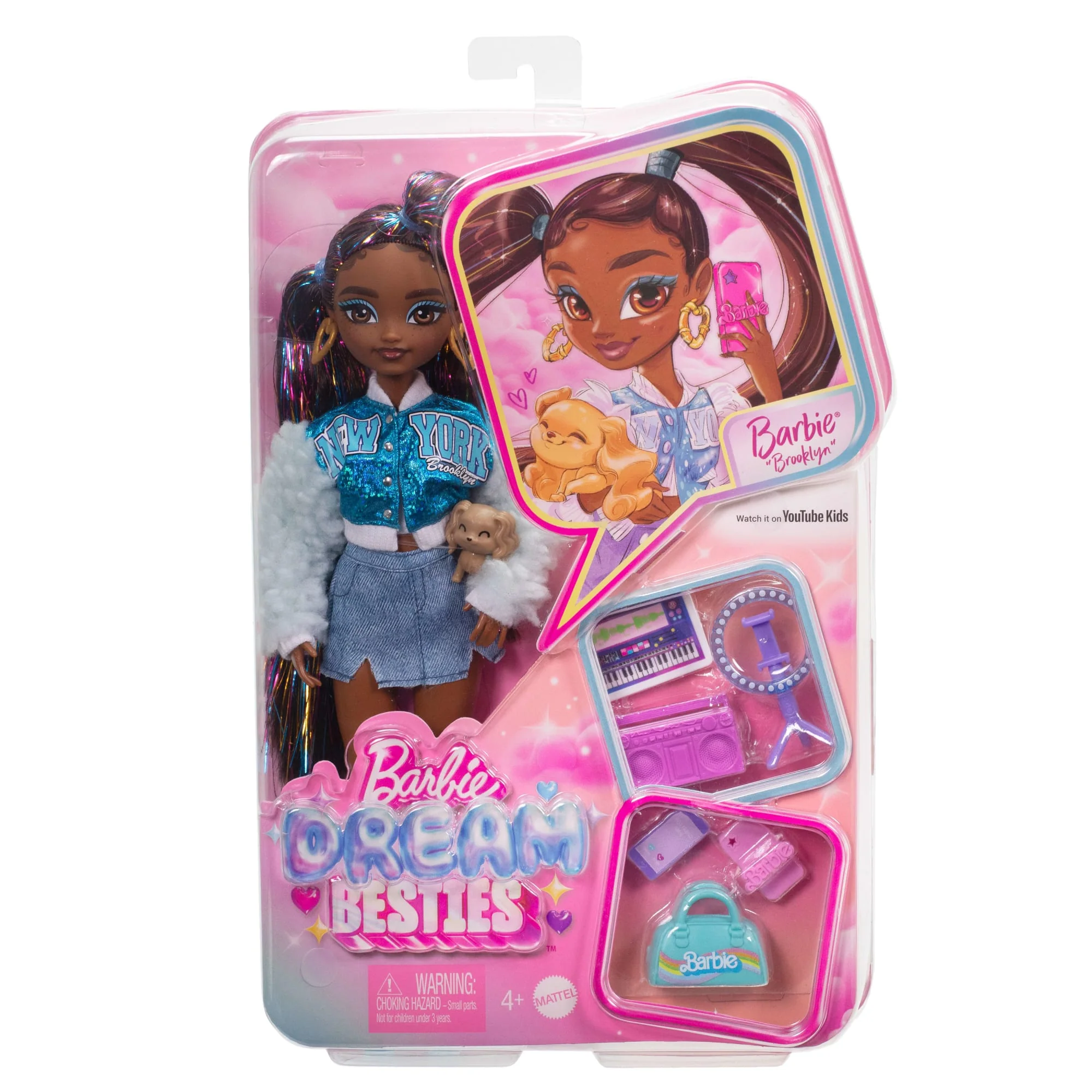 Barbie Dream Besties Barbie 'Brooklyn' Modepop Met 8 Accessoires Met Video- En Muziekthema - Image 6