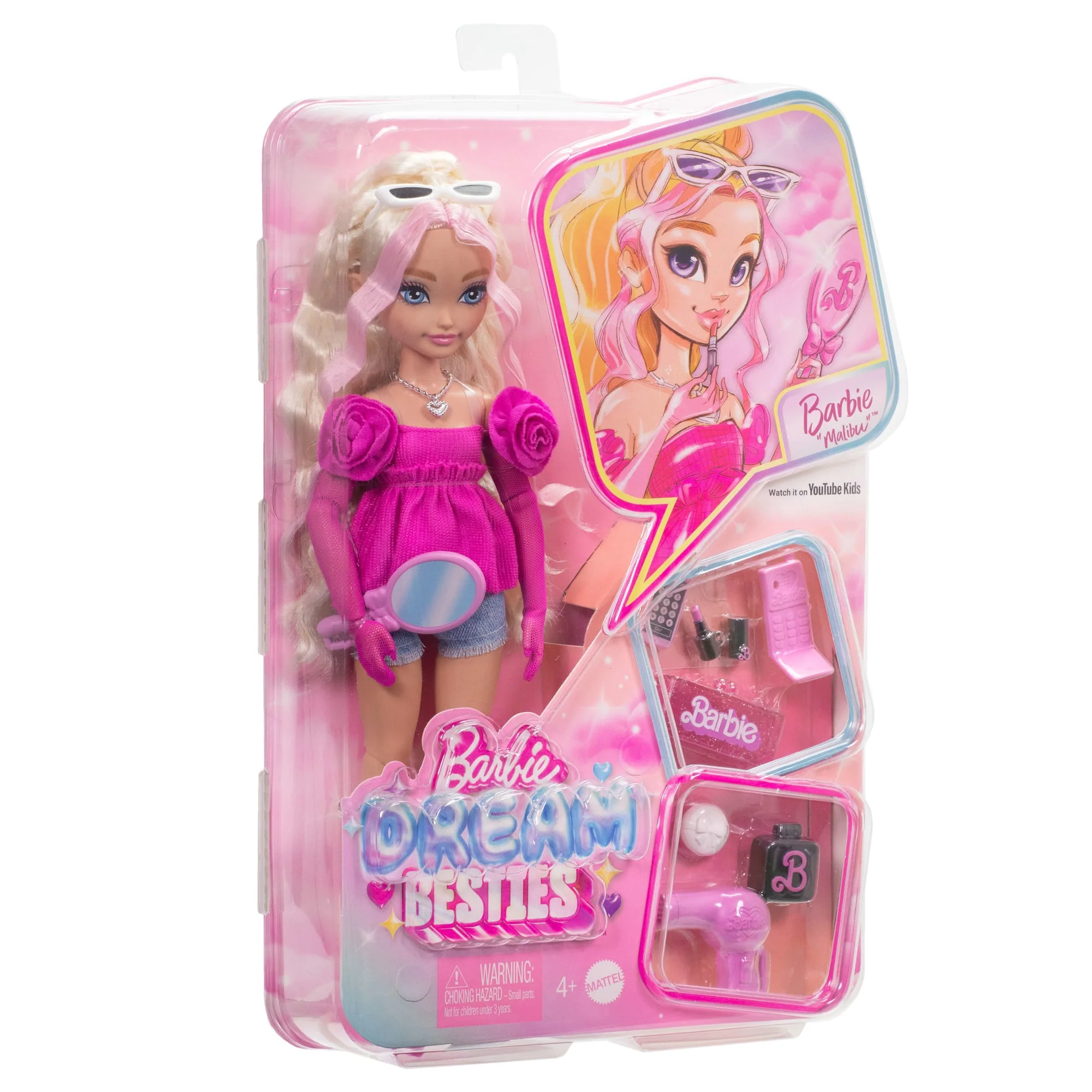 Barbie Dream Besties Barbie “Malibu” Fashion Doll With 8 Makeup & Hair Themed Accessories - Image 6