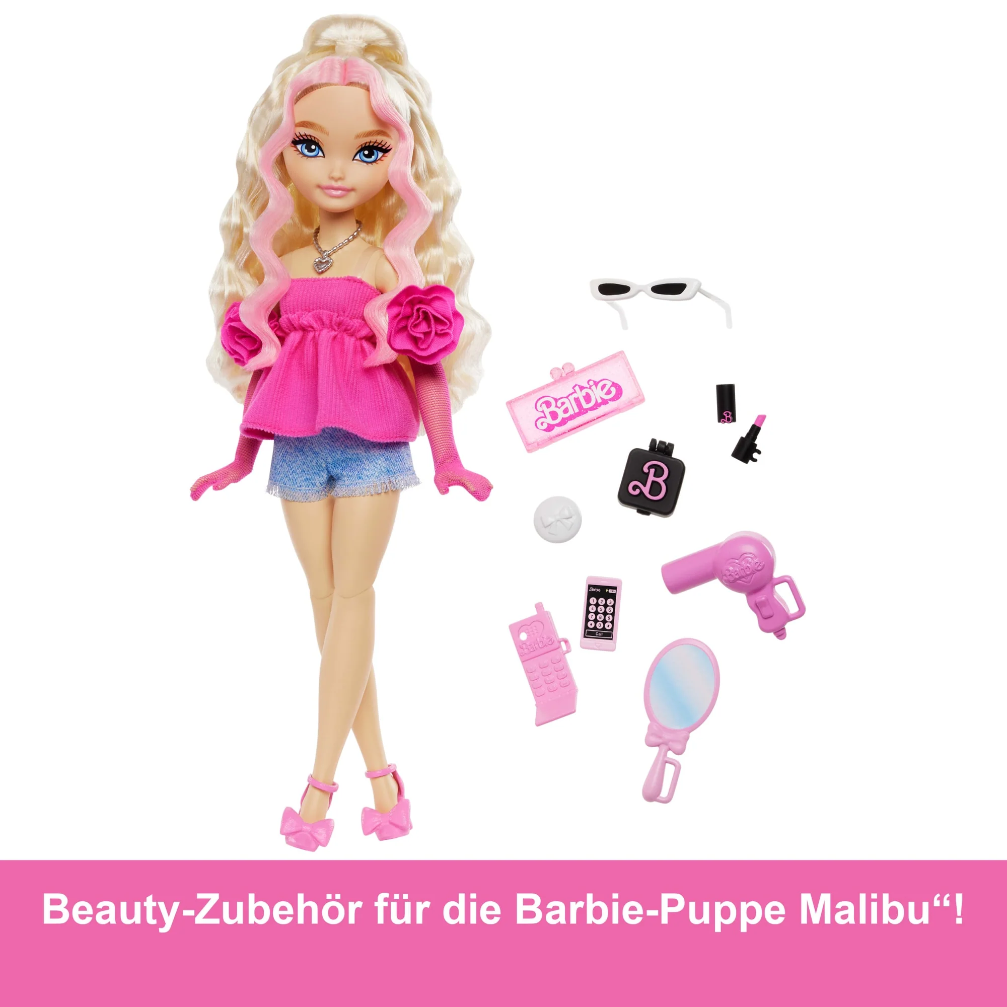 Barbie Dream Besties Barbie Malibu“ Modepuppe Mit 8 Zubehörteilen Zum Thema Make-Up Und Haare - Image 3