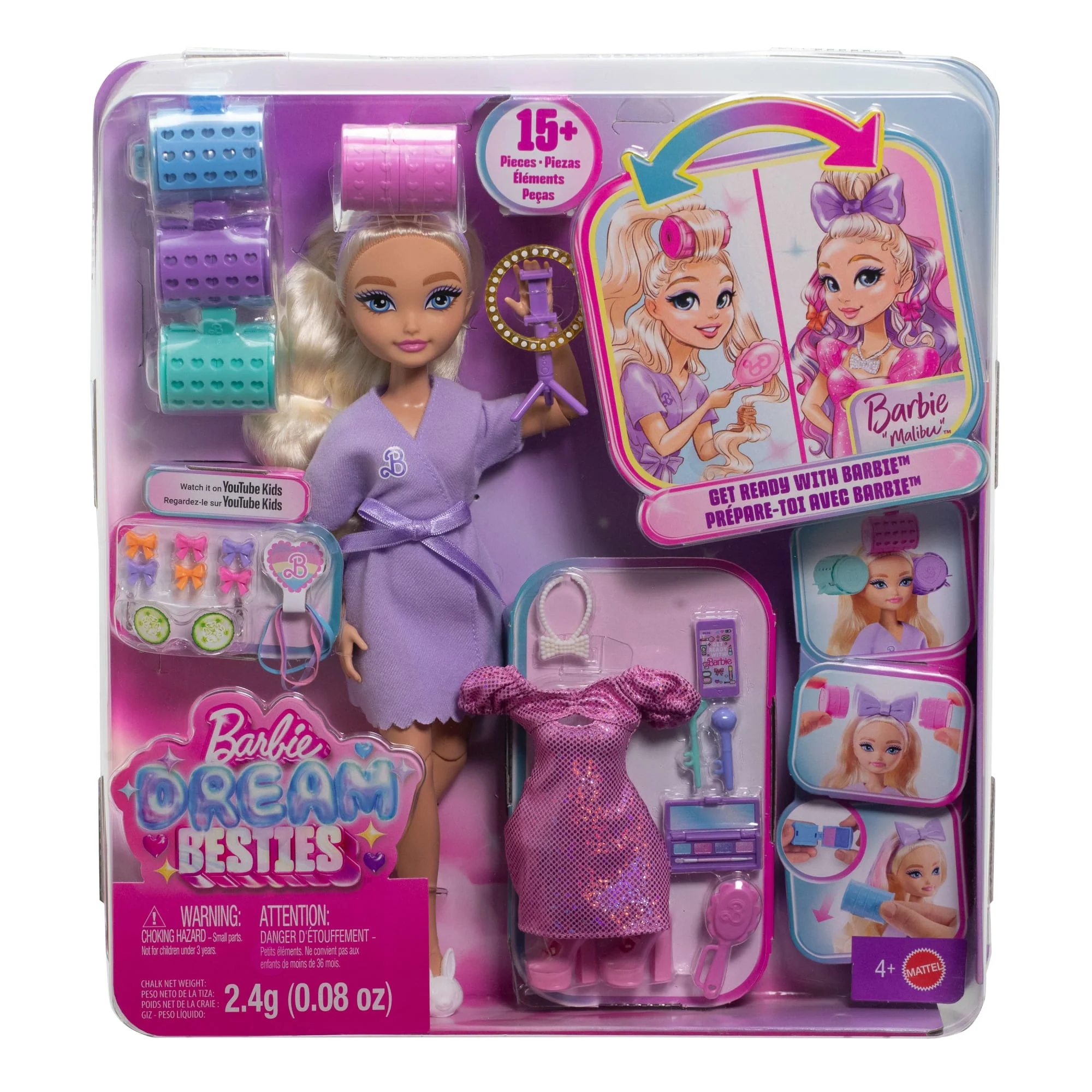Barbie Dream Besties Wyszykuj się ze mną Lalka + akcesoria Zestaw Zabawka 4+ Mix - Image 2