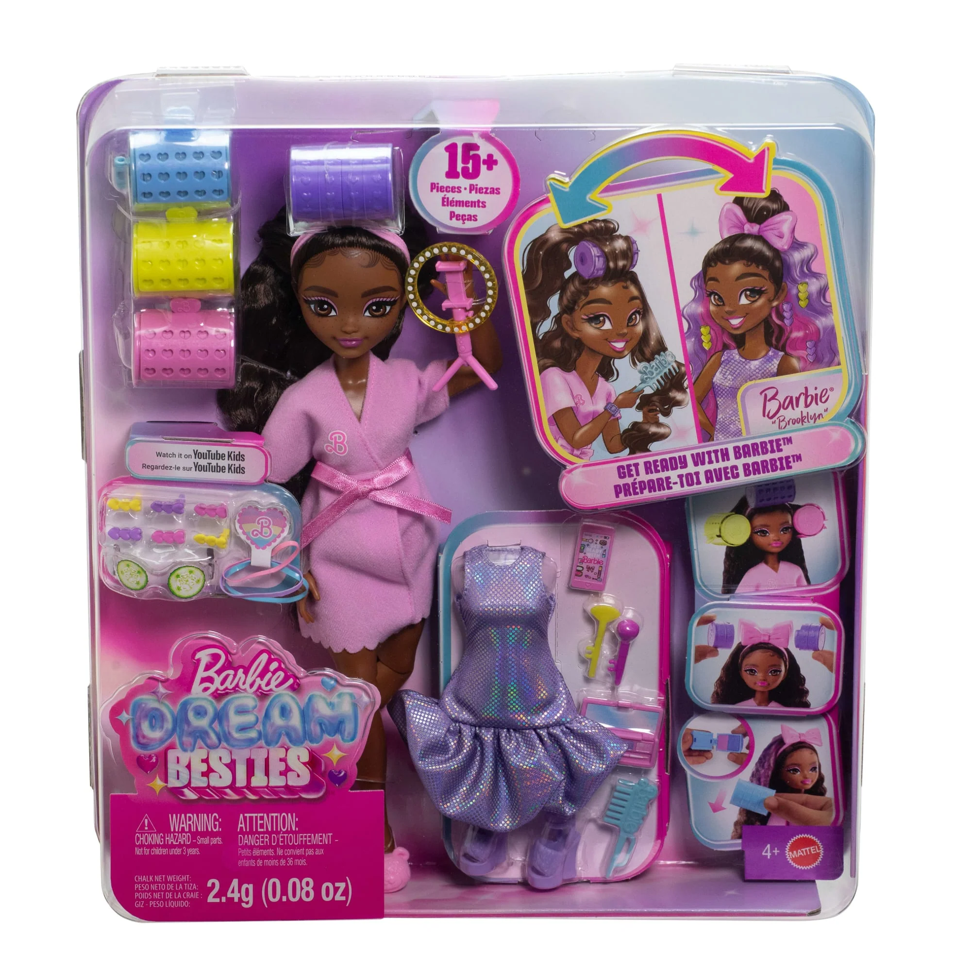 Barbie Dream Besties Wyszykuj się ze mną Lalka + akcesoria Zestaw Zabawka 4+ Mix - Image 5