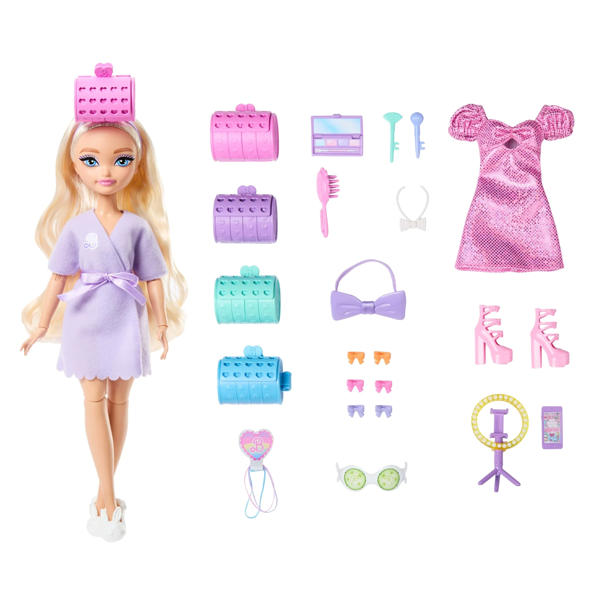 Barbie Dream Besties Malibu Wyszykuj się ze mną Lalka + akcesoria Zestaw Zabawka 4+