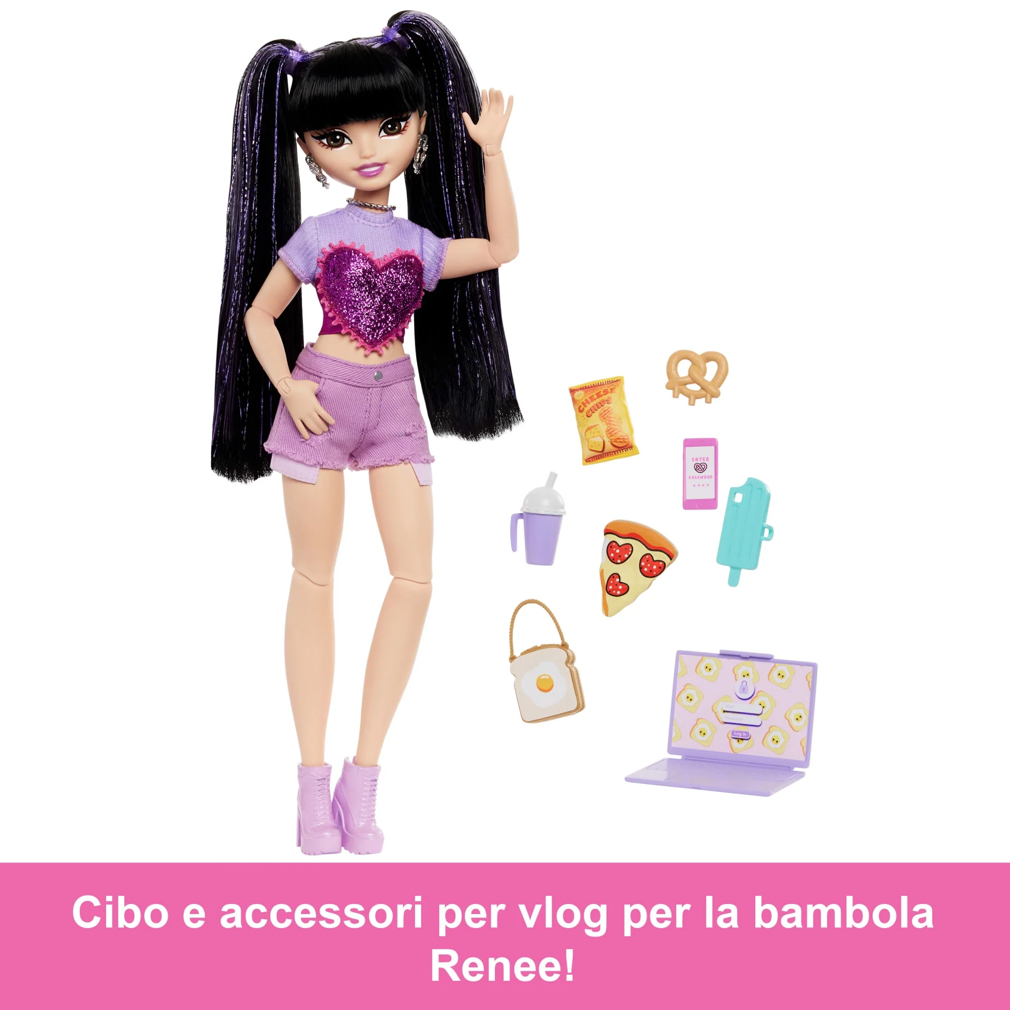 Barbie Dream Besties Renee, Bambola Alla Moda Con 11 Accessori A Tema Cibo - Image 3