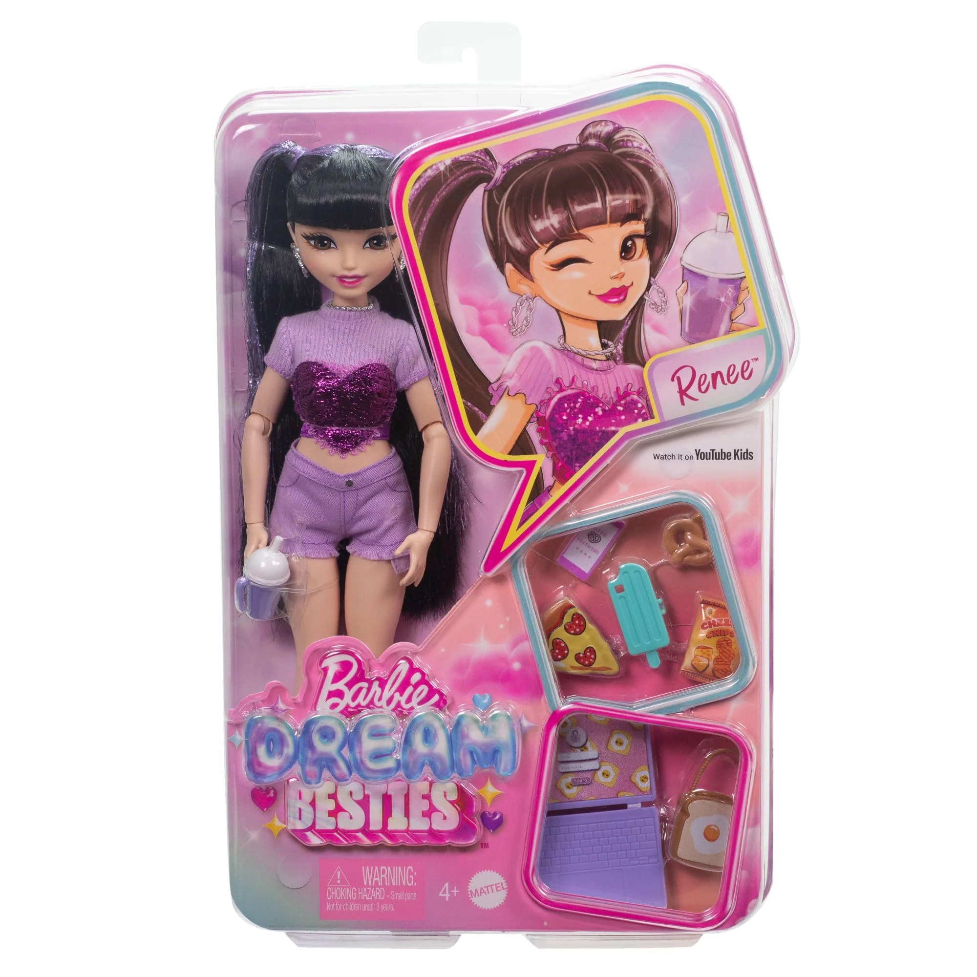 Muñeca De Moda Renee De Barbie Dream Besties Con 11 Accesorios Temáticos De Comida - Image 5