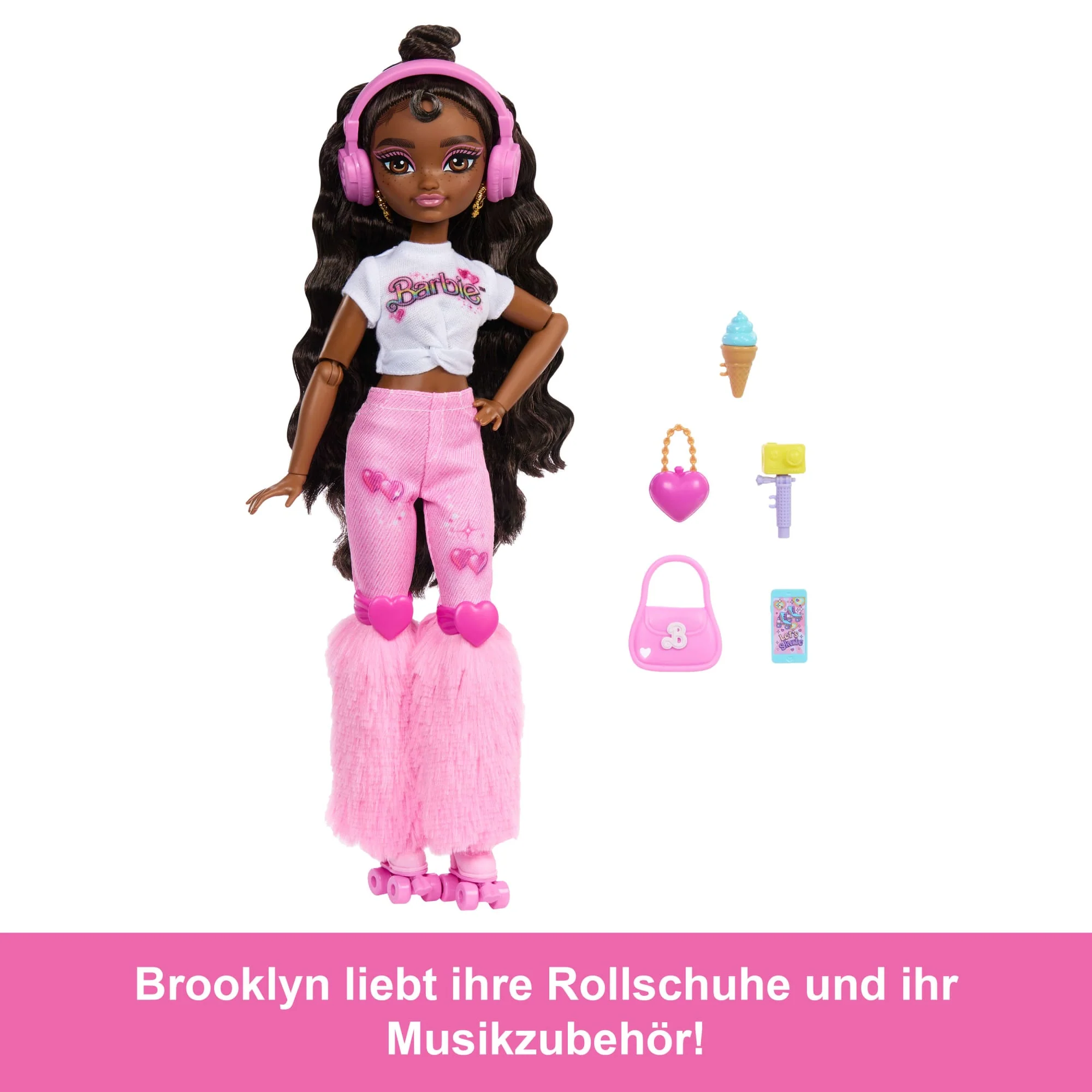 Dream Besties Barbie Brooklyn“ Rollschuh-Modepuppe Mit 9 Zubehörteilen Zum Thema Musik Und Video - Image 2