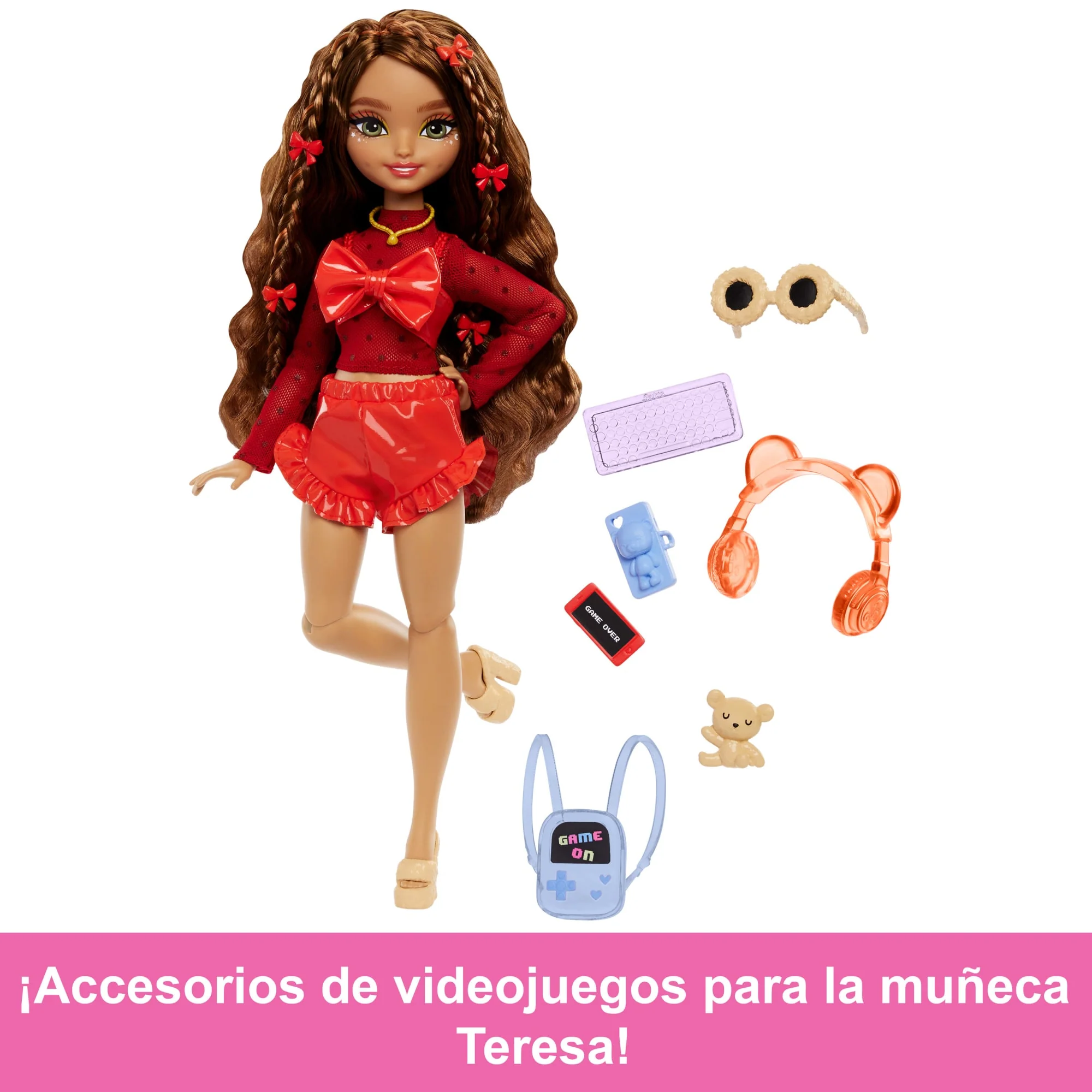 La Muñeca De Moda Teresa De Barbie Dream Besties Incluye Accesorios Temáticos De Videojuegos, 10 Piezas De Juego - Image 3